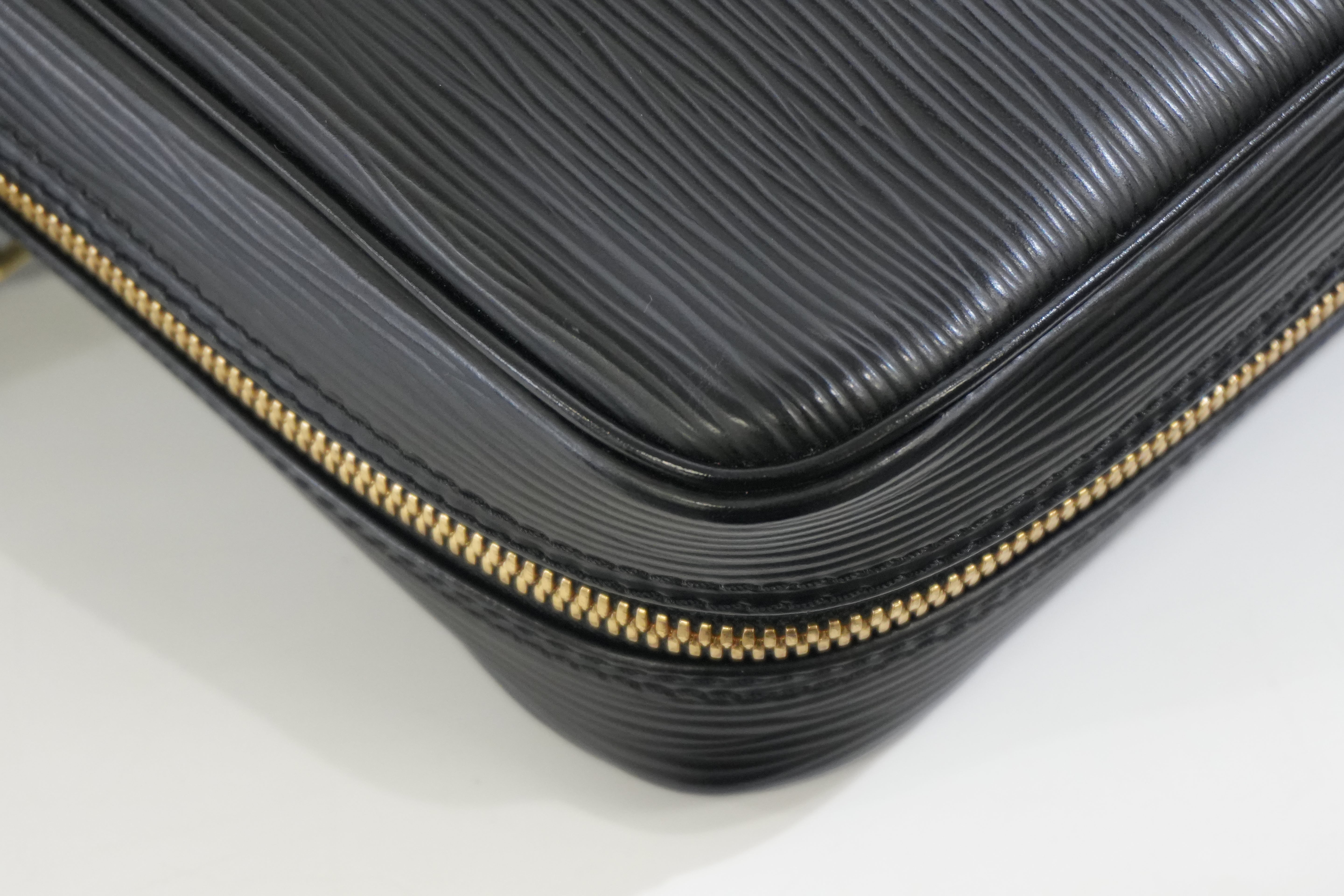 Pre-owned Louis Vuitton Epi Porte Documents Briefcase Black