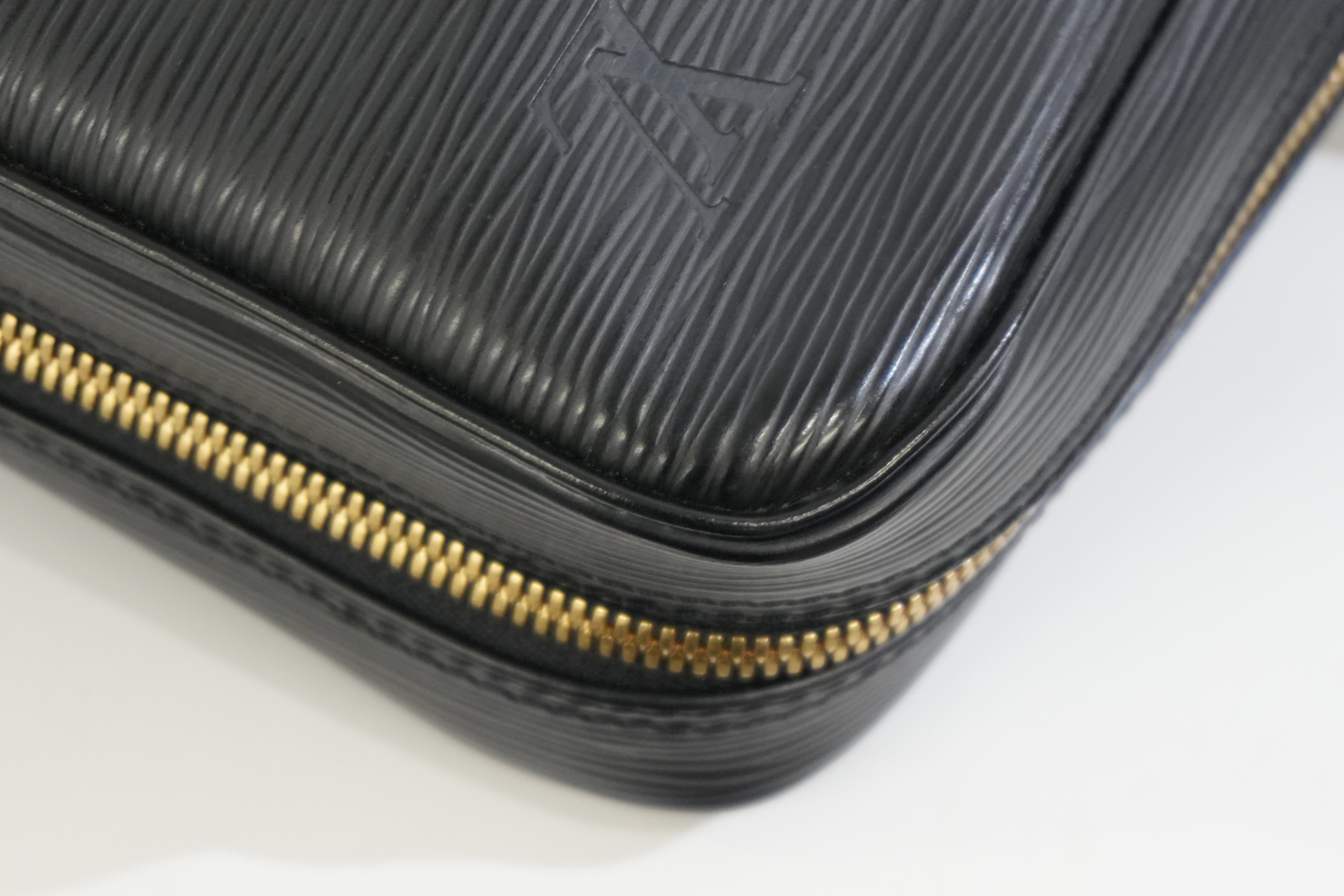 Pre-owned Louis Vuitton Epi Porte Documents Briefcase Black