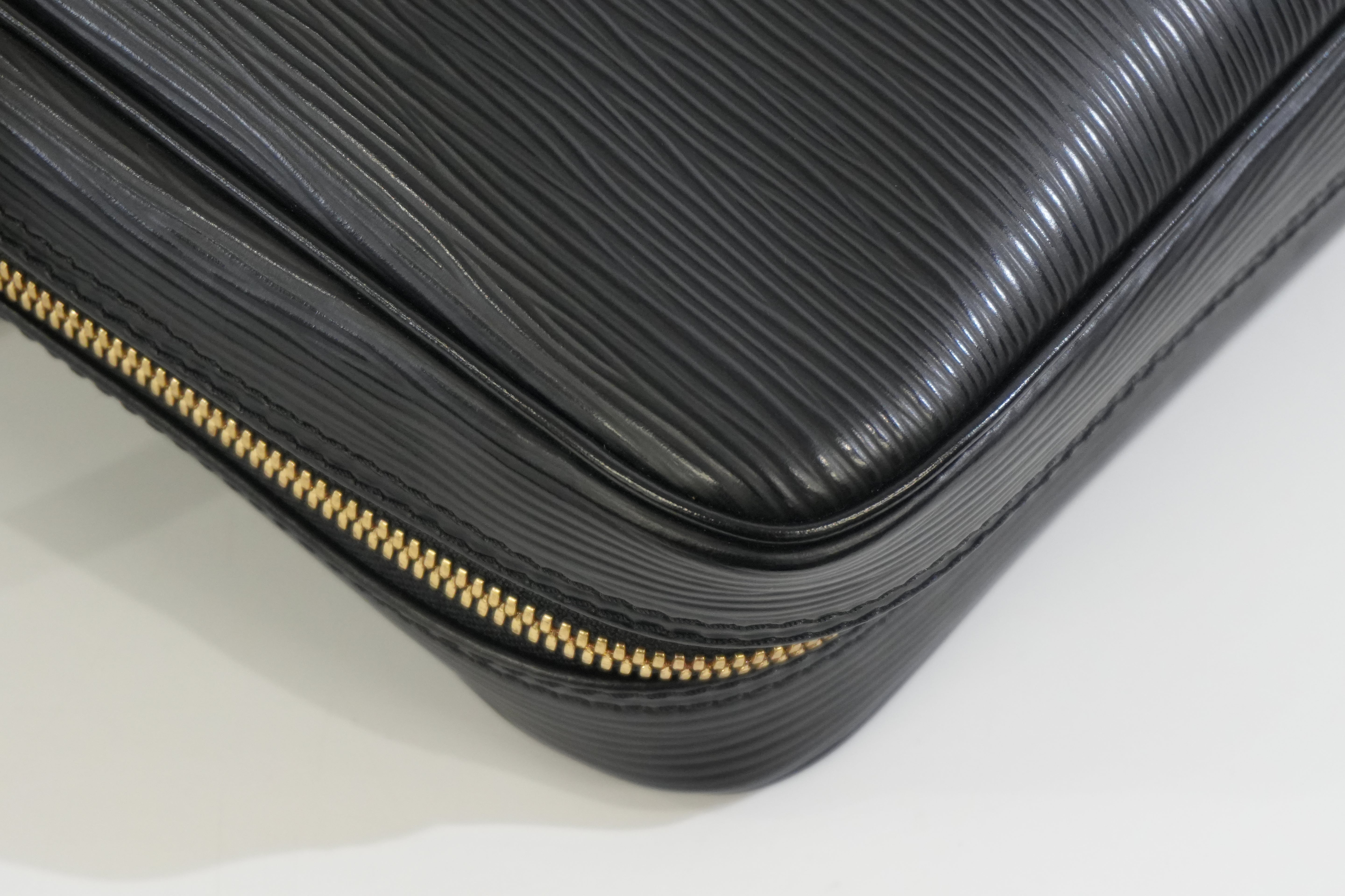Pre-owned Louis Vuitton Epi Porte Documents Briefcase Black