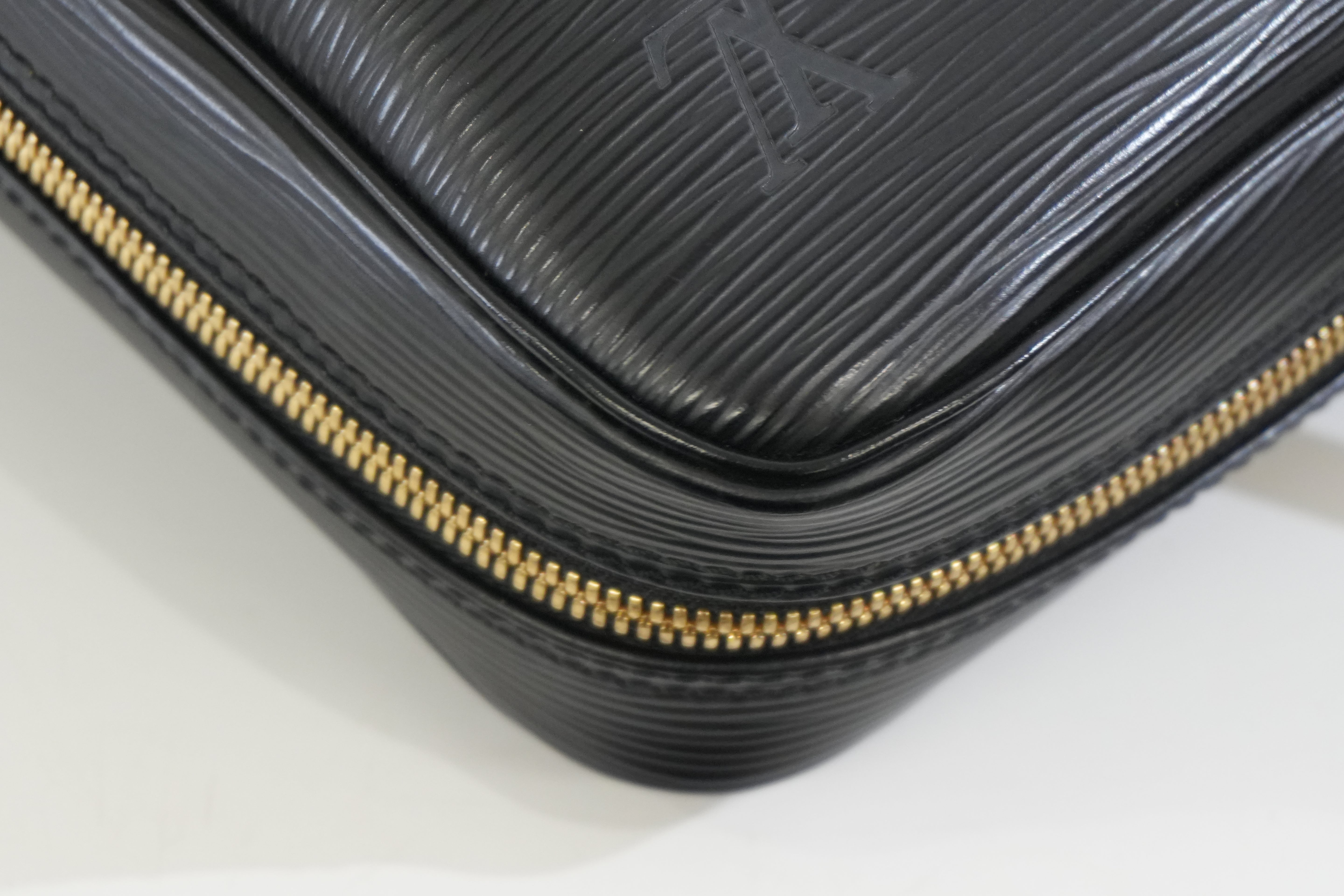 Pre-owned Louis Vuitton Epi Porte Documents Briefcase Black