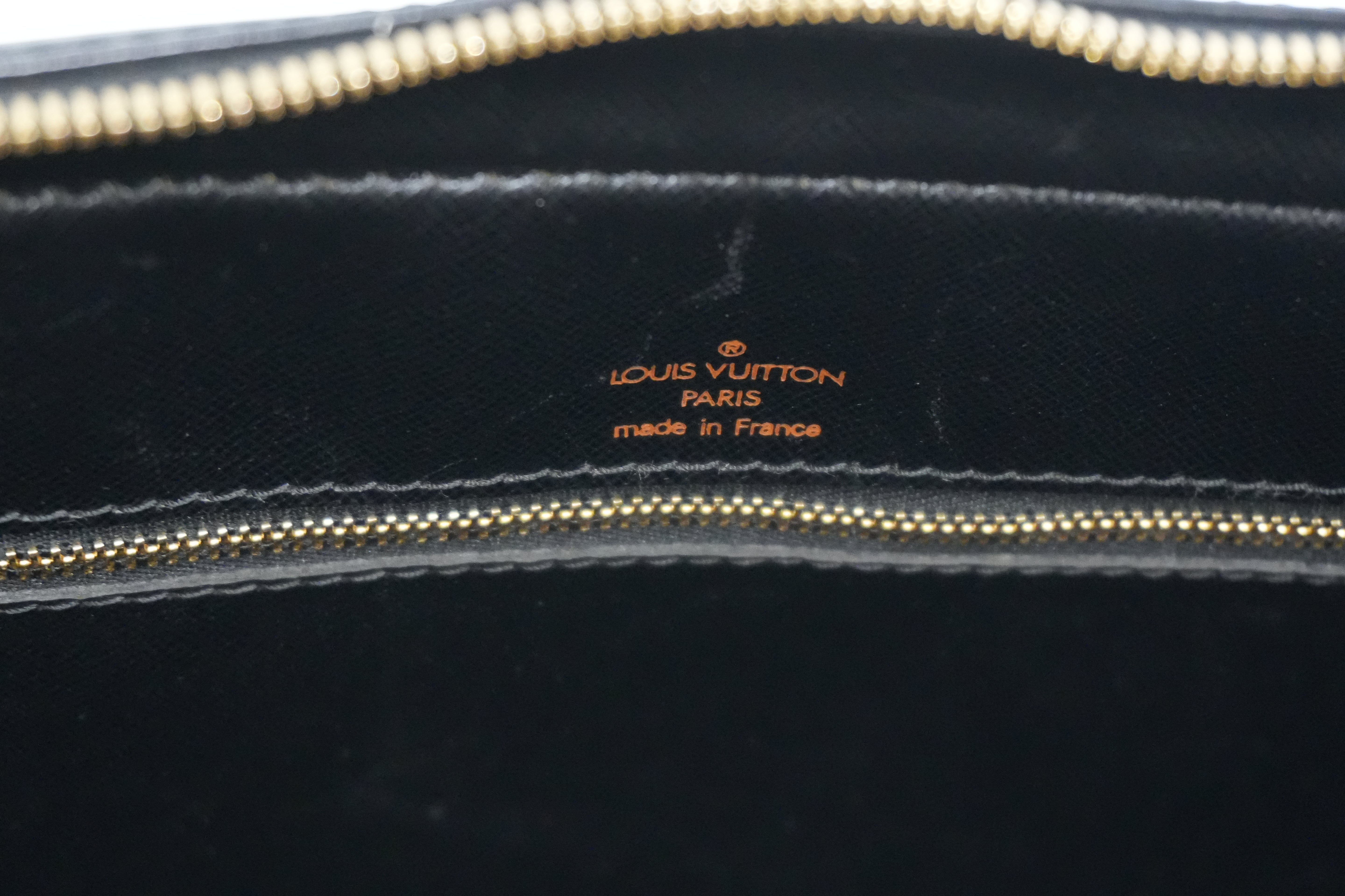 Pre-owned Louis Vuitton Epi Porte Documents Briefcase Black