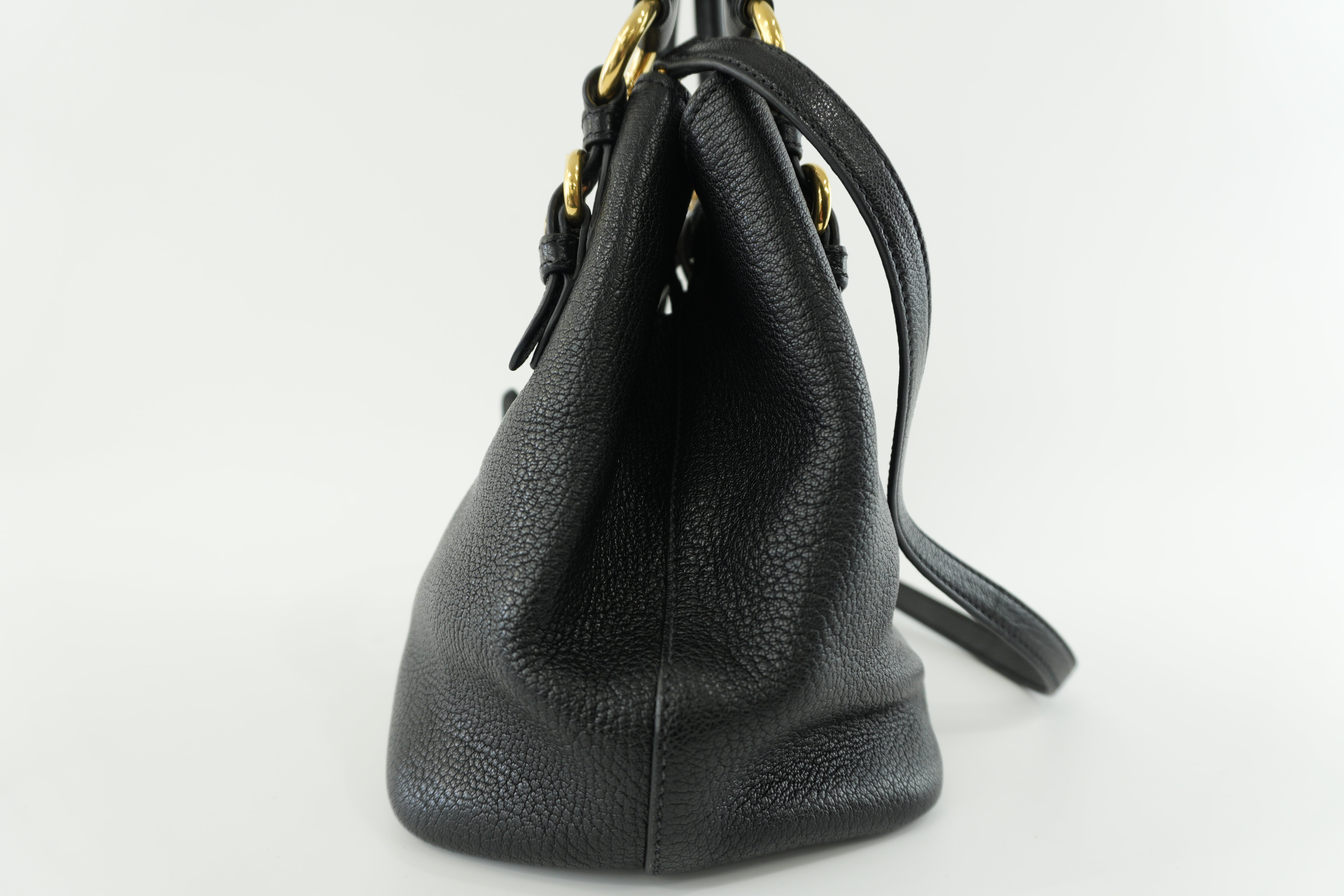 Miumiu Two Way Shoulder Bag Black Leather Used