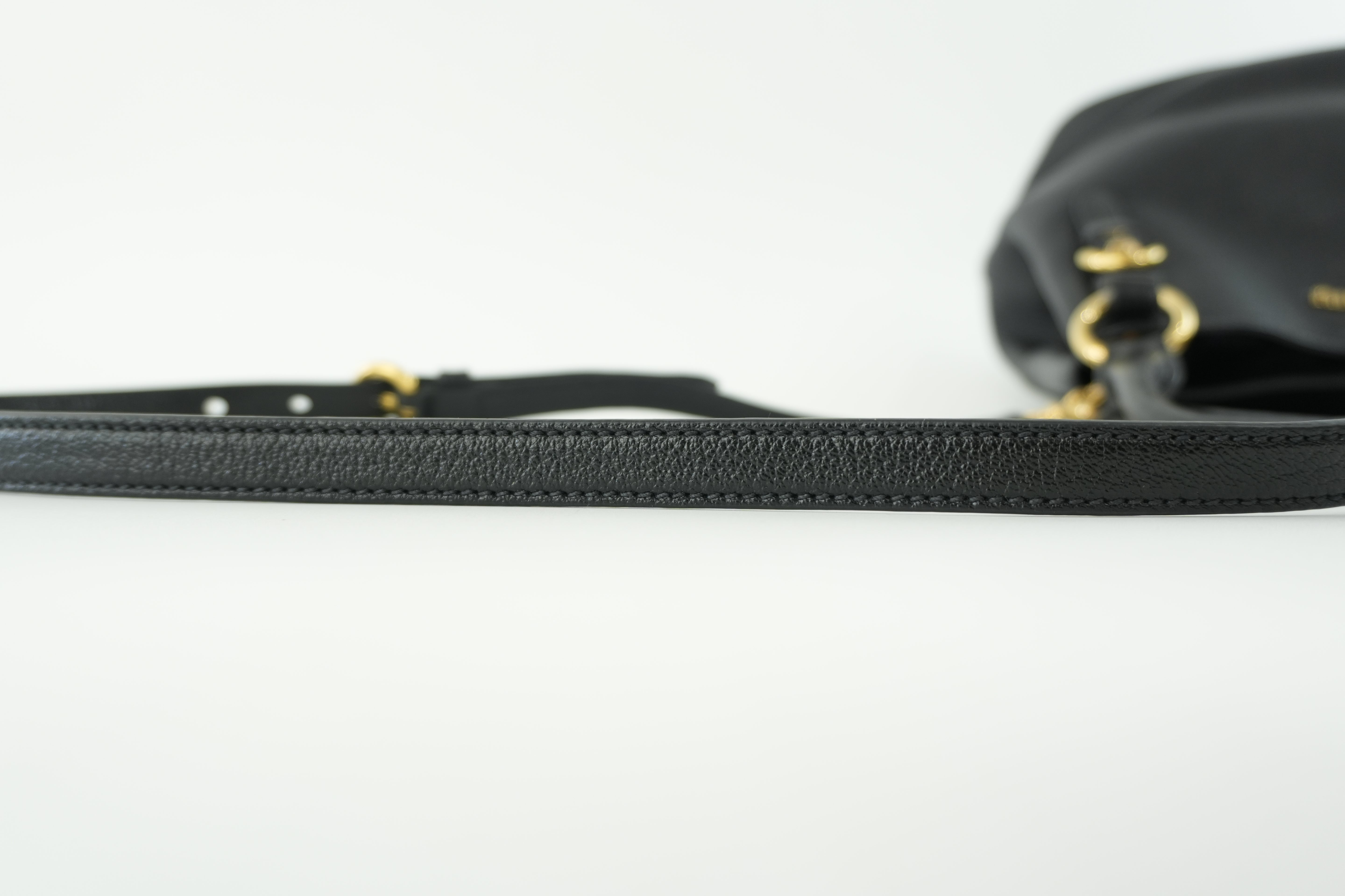 Miumiu Two Way Shoulder Bag Black Leather Used