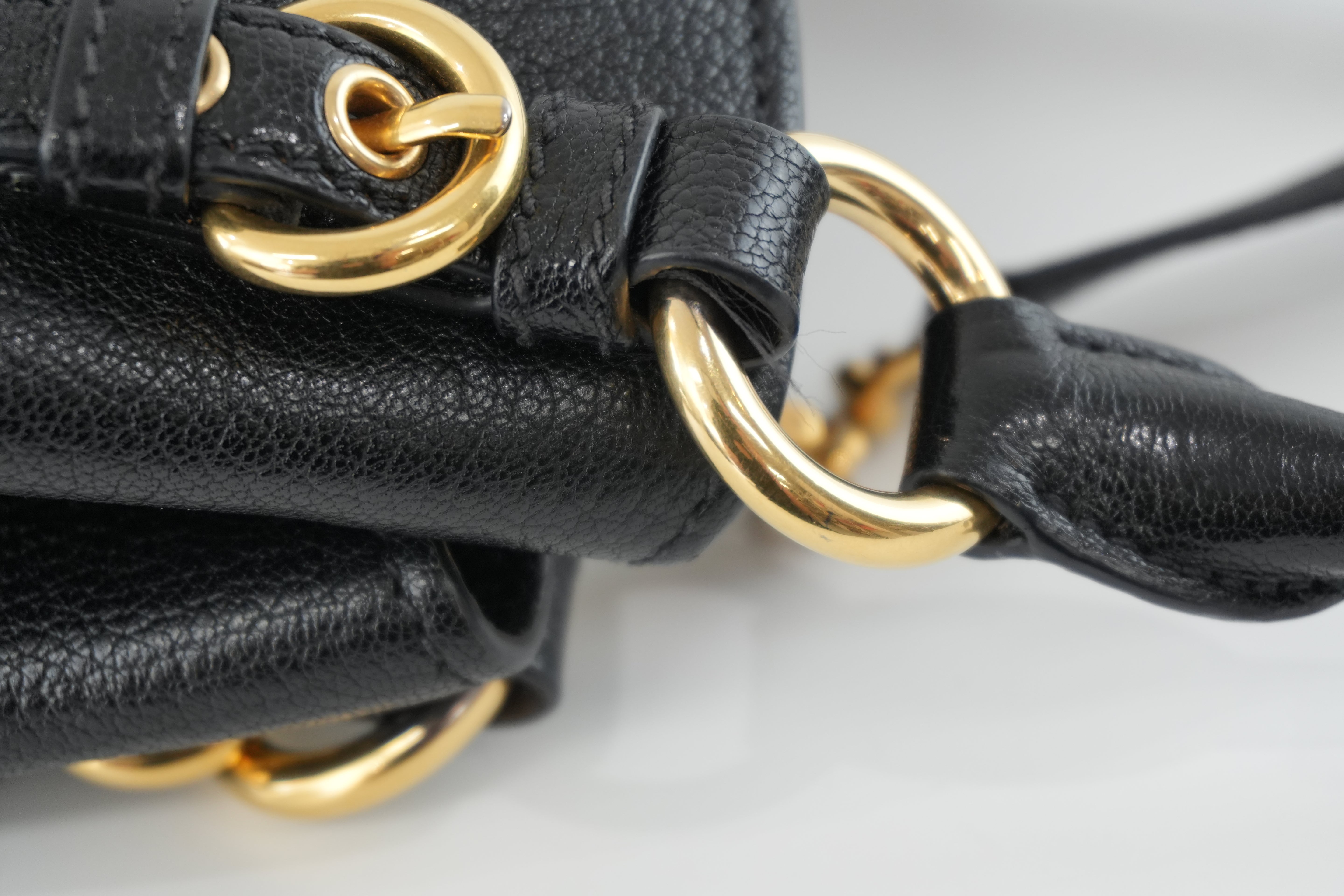 Miumiu Two Way Shoulder Bag Black Leather Used