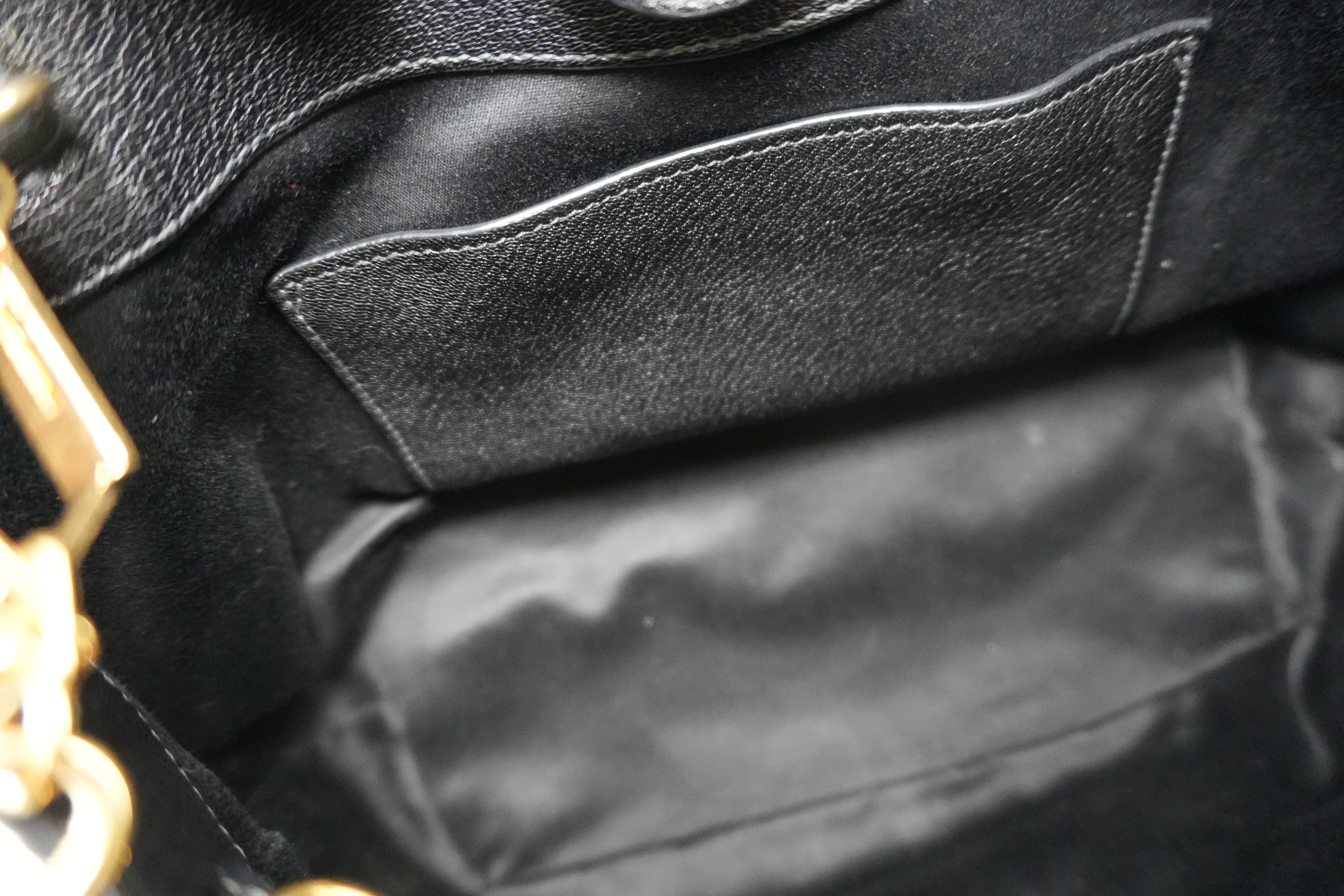 Miumiu Two Way Shoulder Bag Black Leather Used