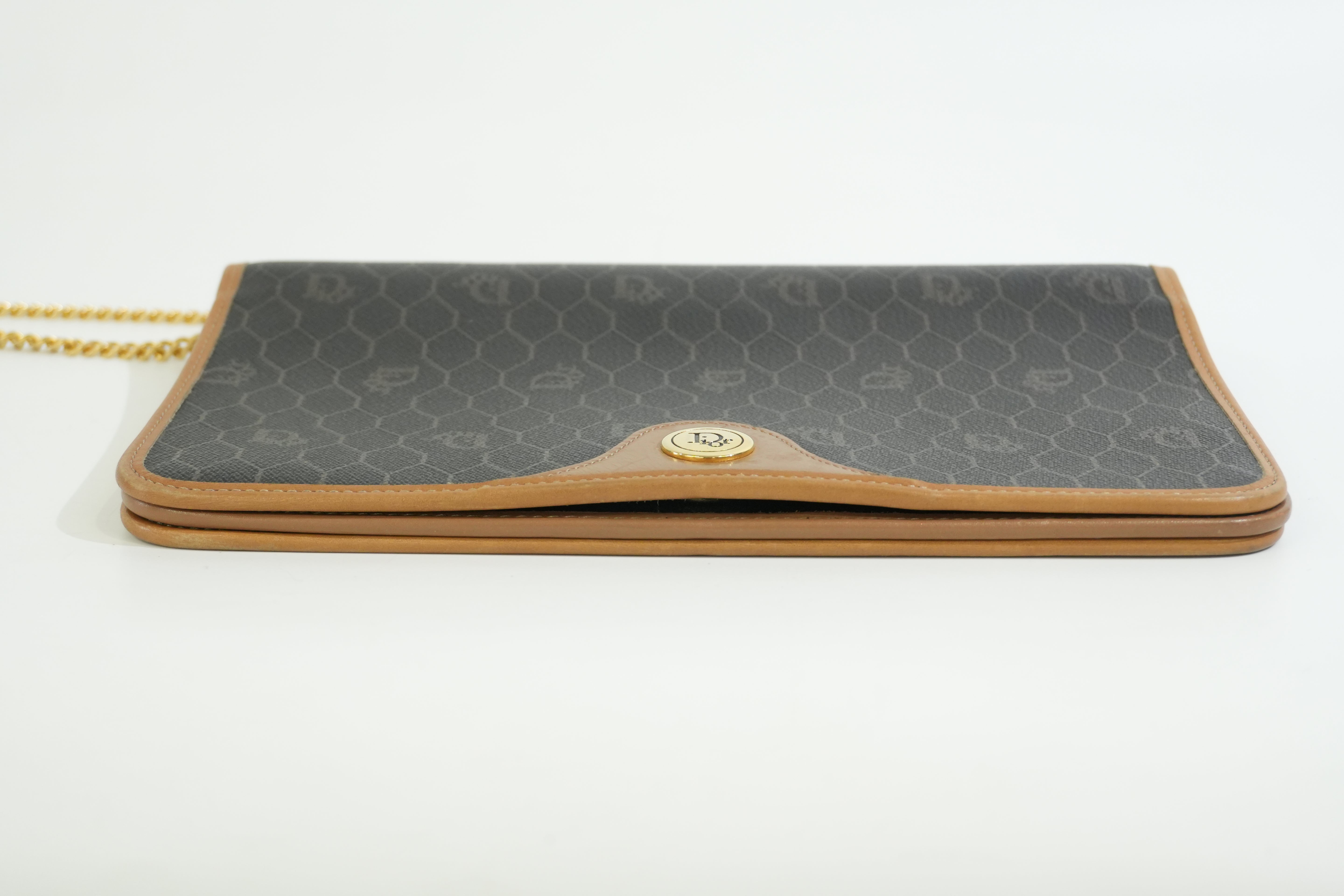 Pre-owned Dior Honeycomb Chain Crossbody Bag Black