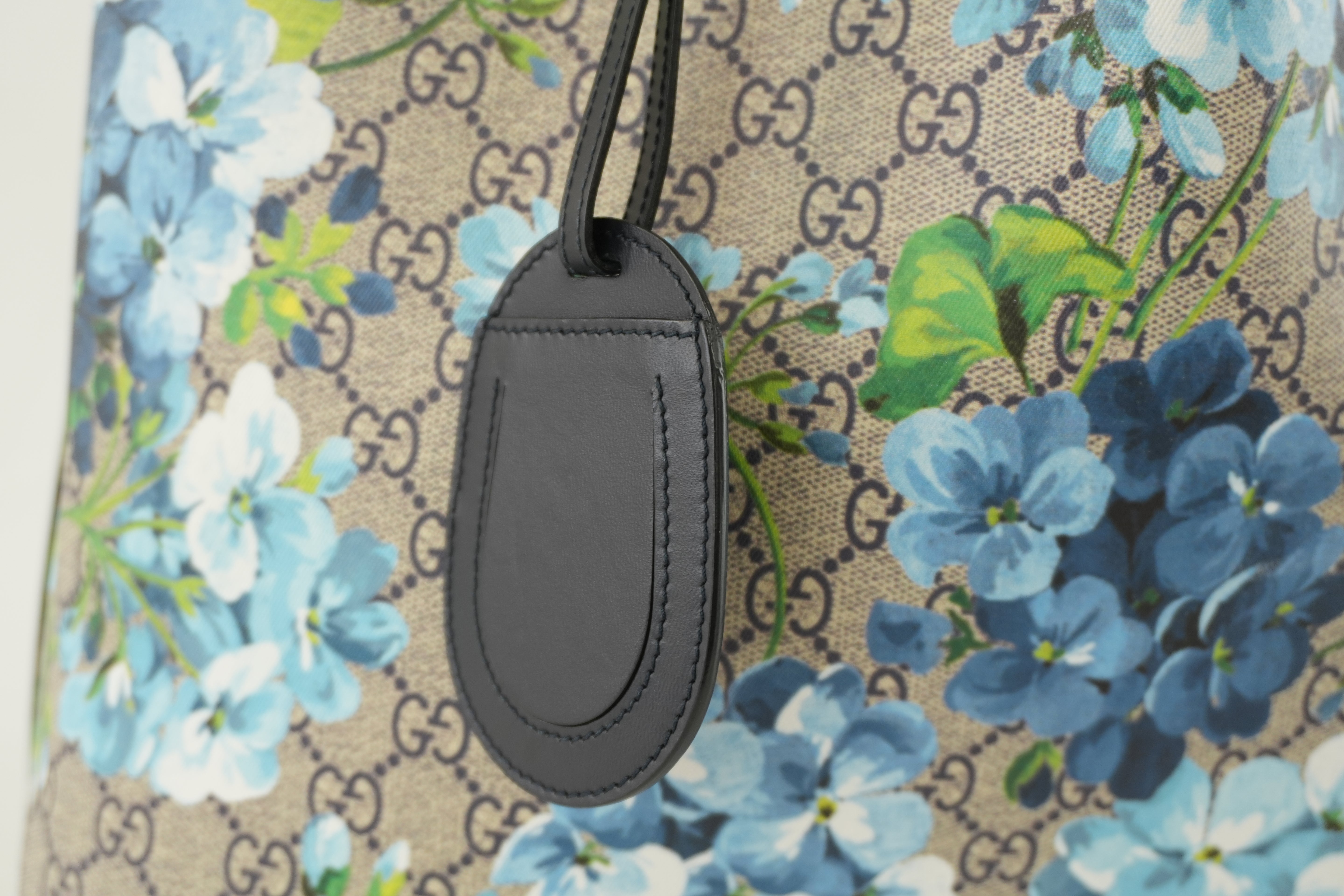 Gucci Blooms Canvas Tote Bag Blue Used