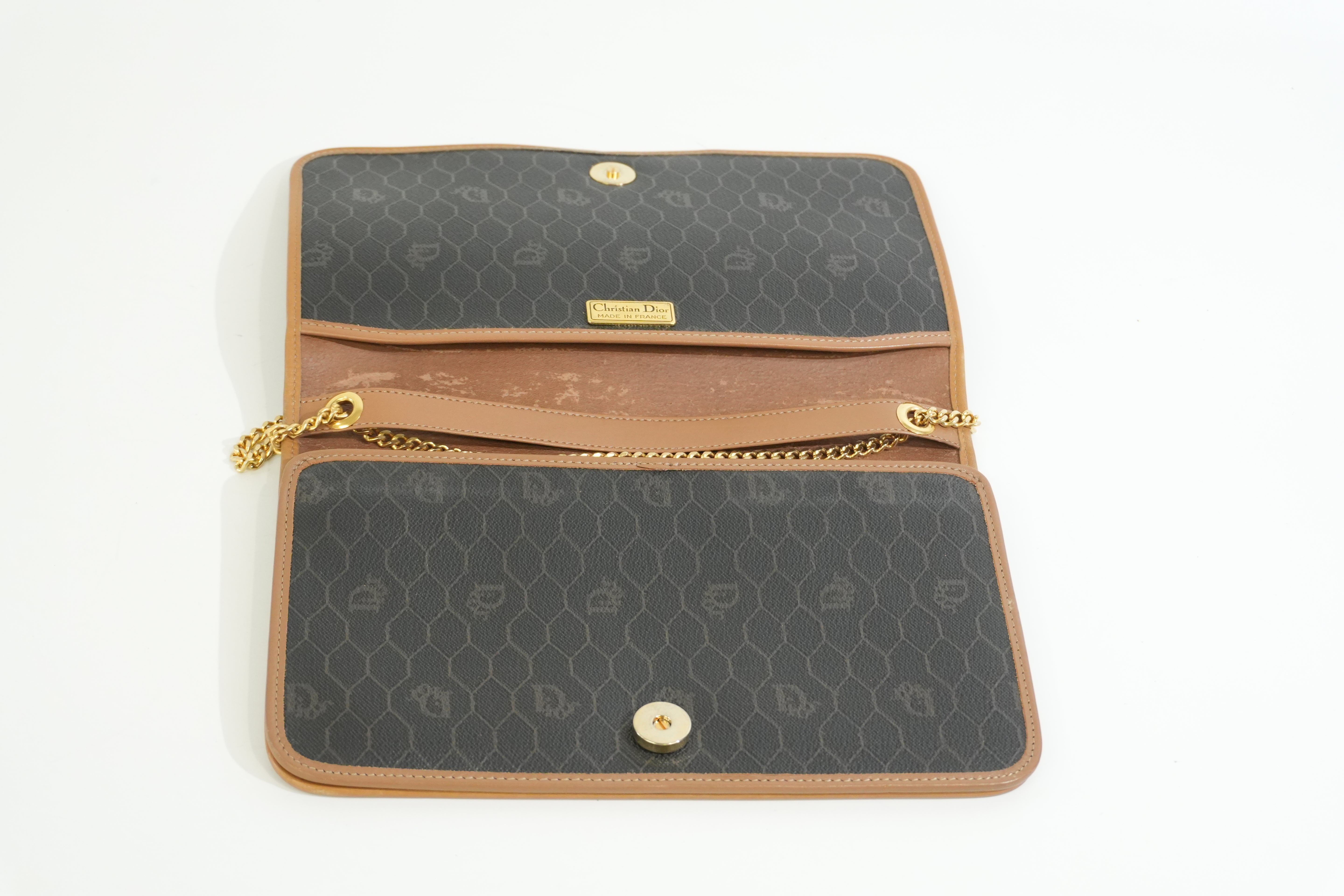 Pre-owned Dior Honeycomb Chain Crossbody Bag Black