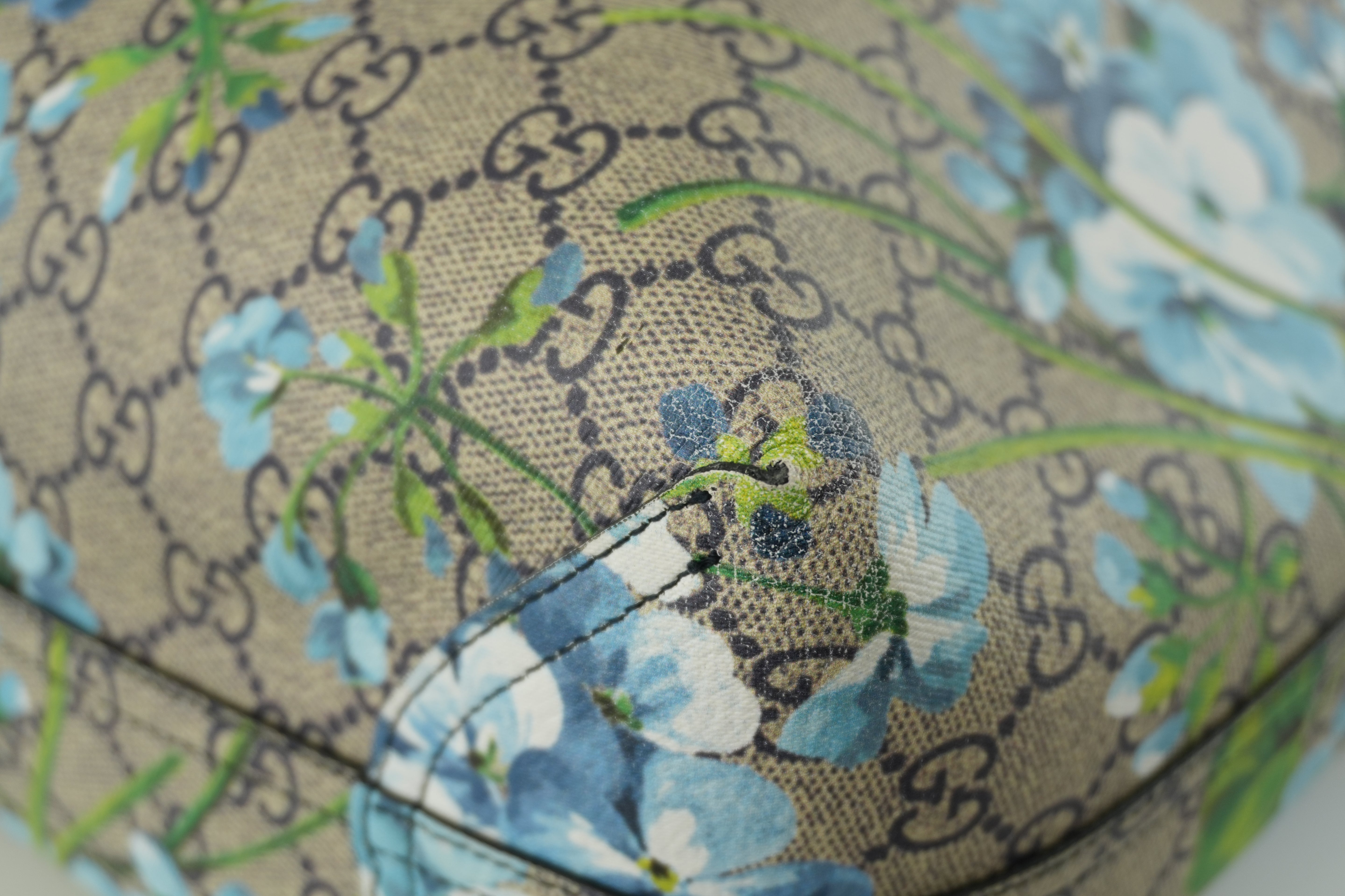 Gucci Blooms Canvas Tote Bag Blue Used