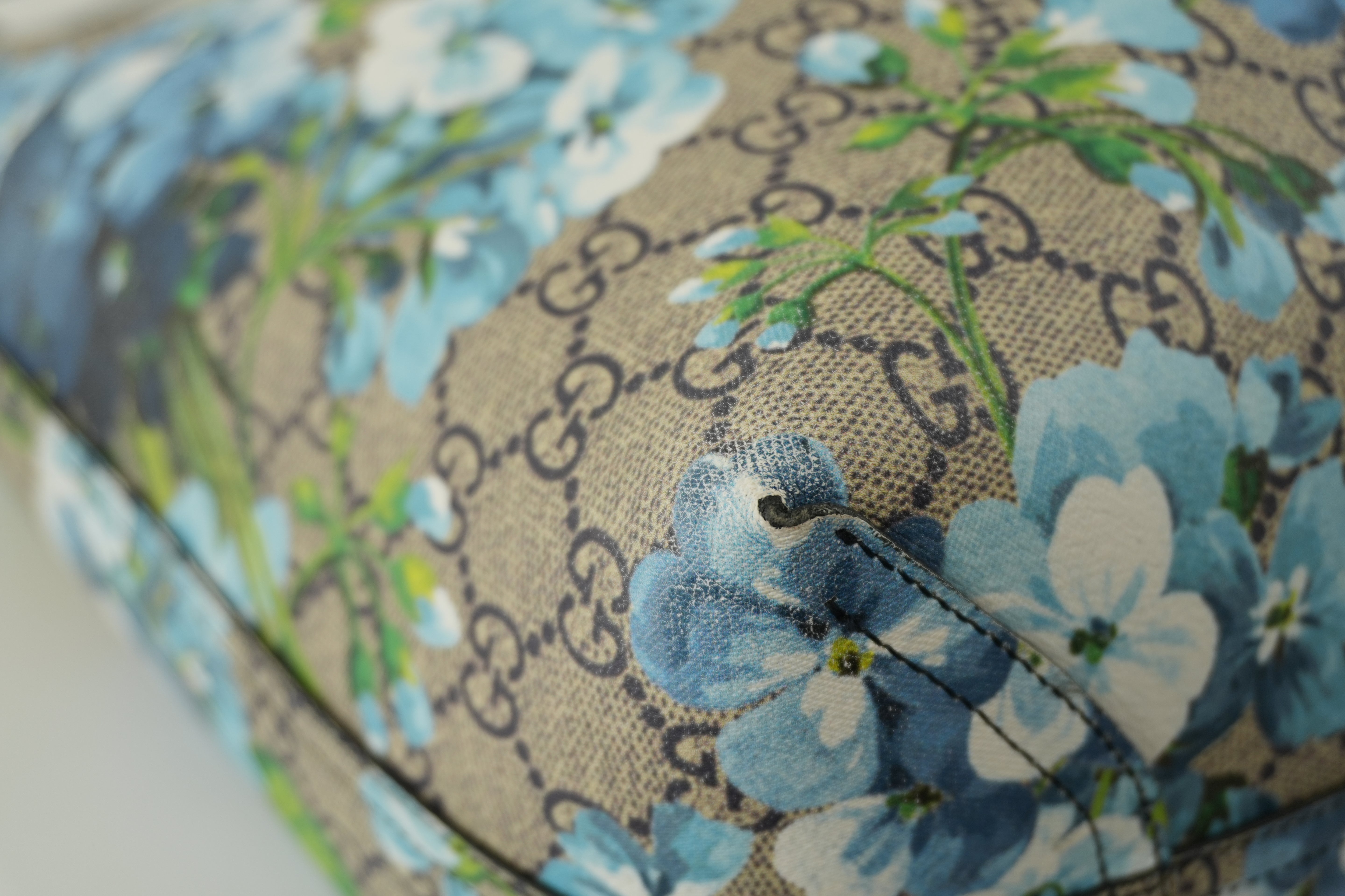 Gucci Blooms Canvas Tote Bag Blue Used