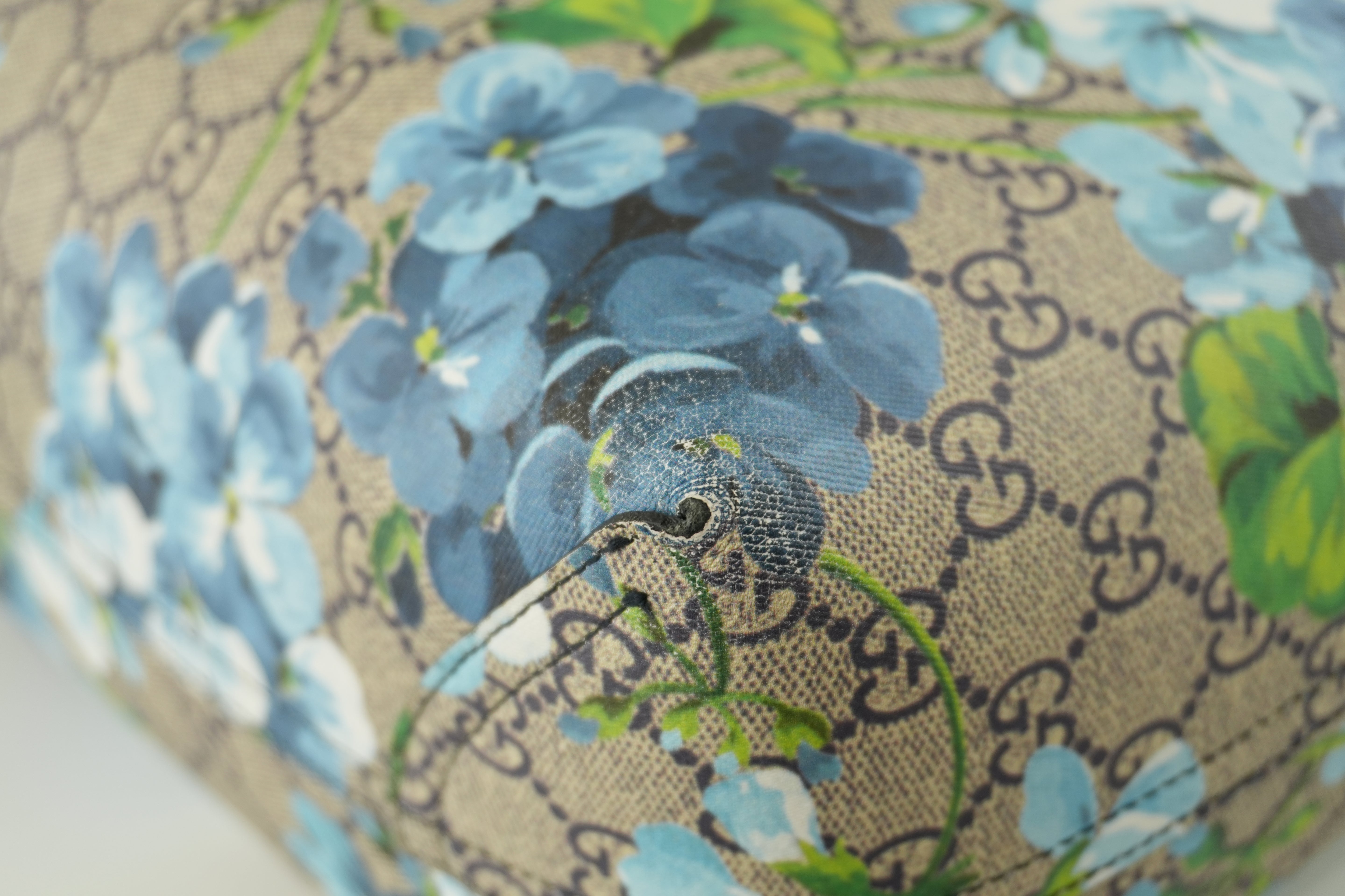 Gucci Blooms Canvas Tote Bag Blue Used