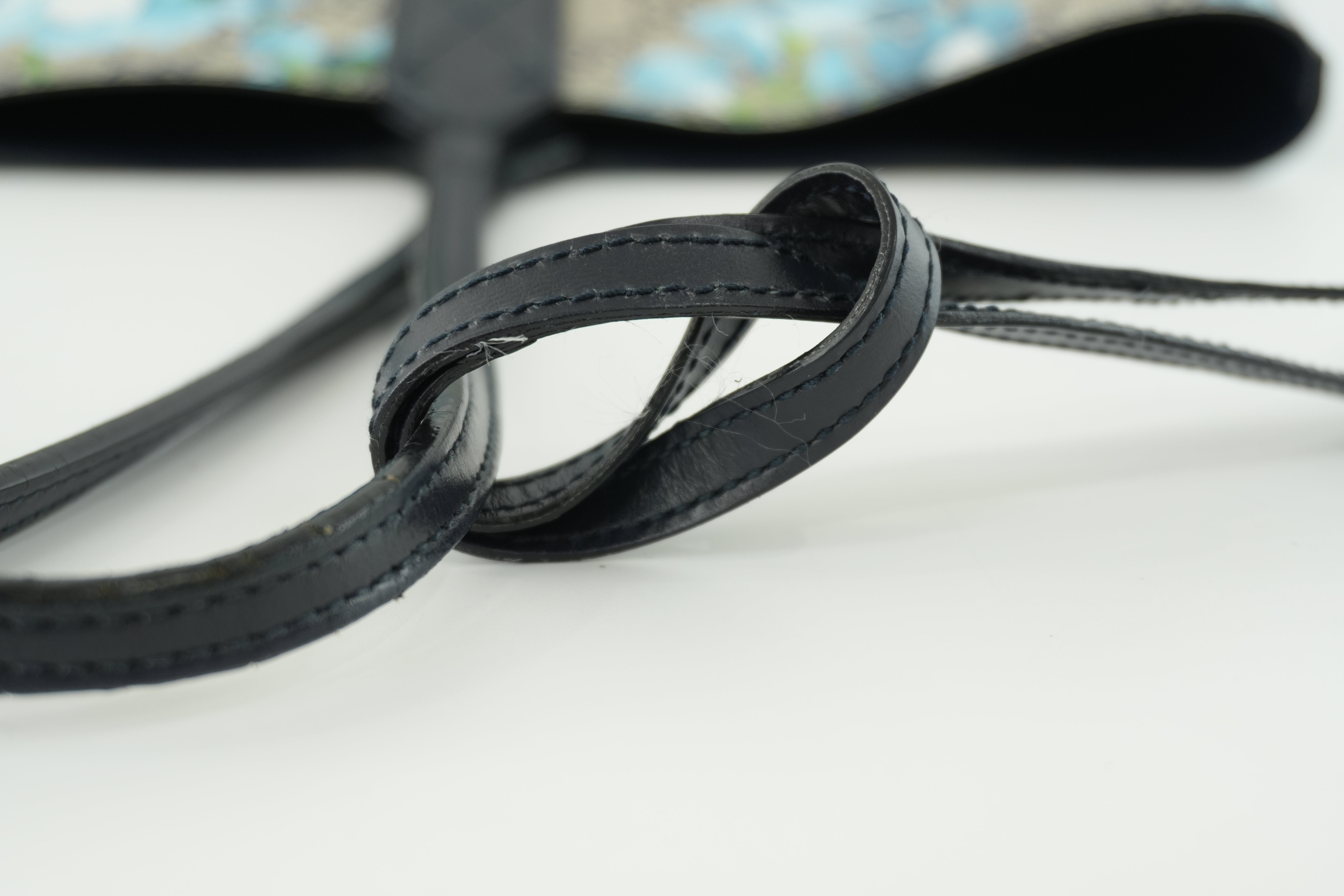 Gucci Blooms Canvas Tote Bag Blue Used