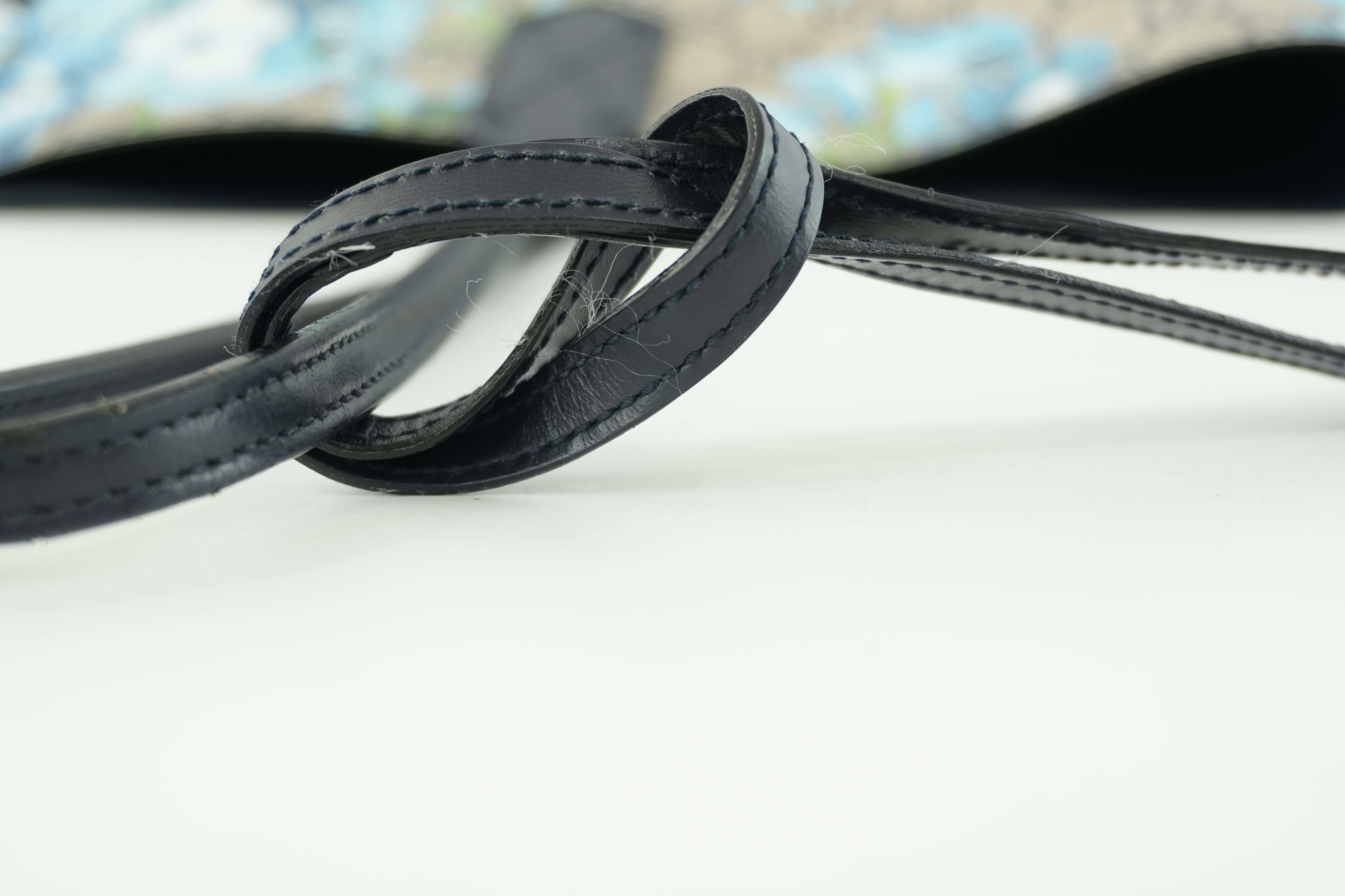 Gucci Blooms Canvas Tote Bag Blue Used