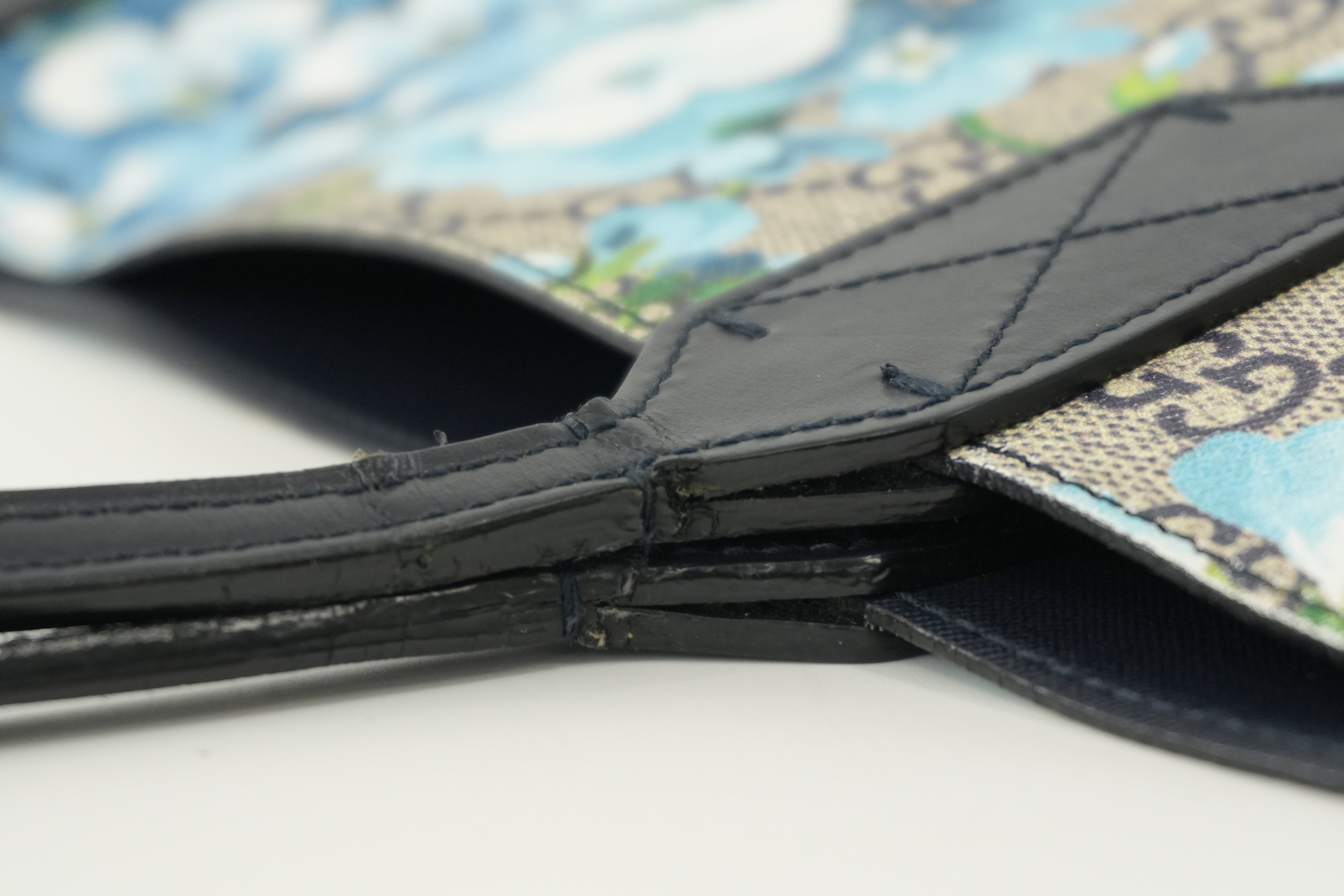 Gucci Blooms Canvas Tote Bag Blue Used