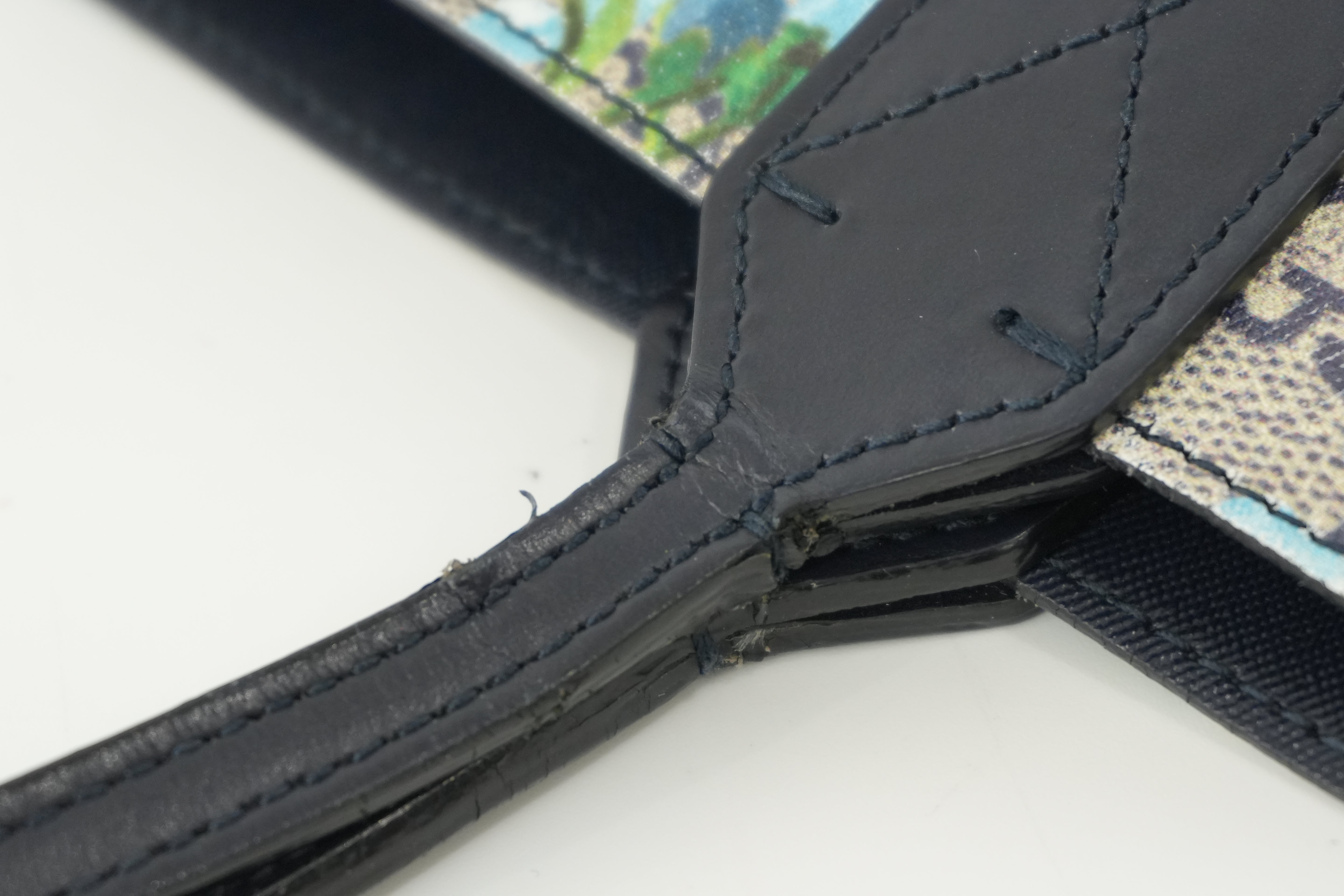 Gucci Blooms Canvas Tote Bag Blue Used