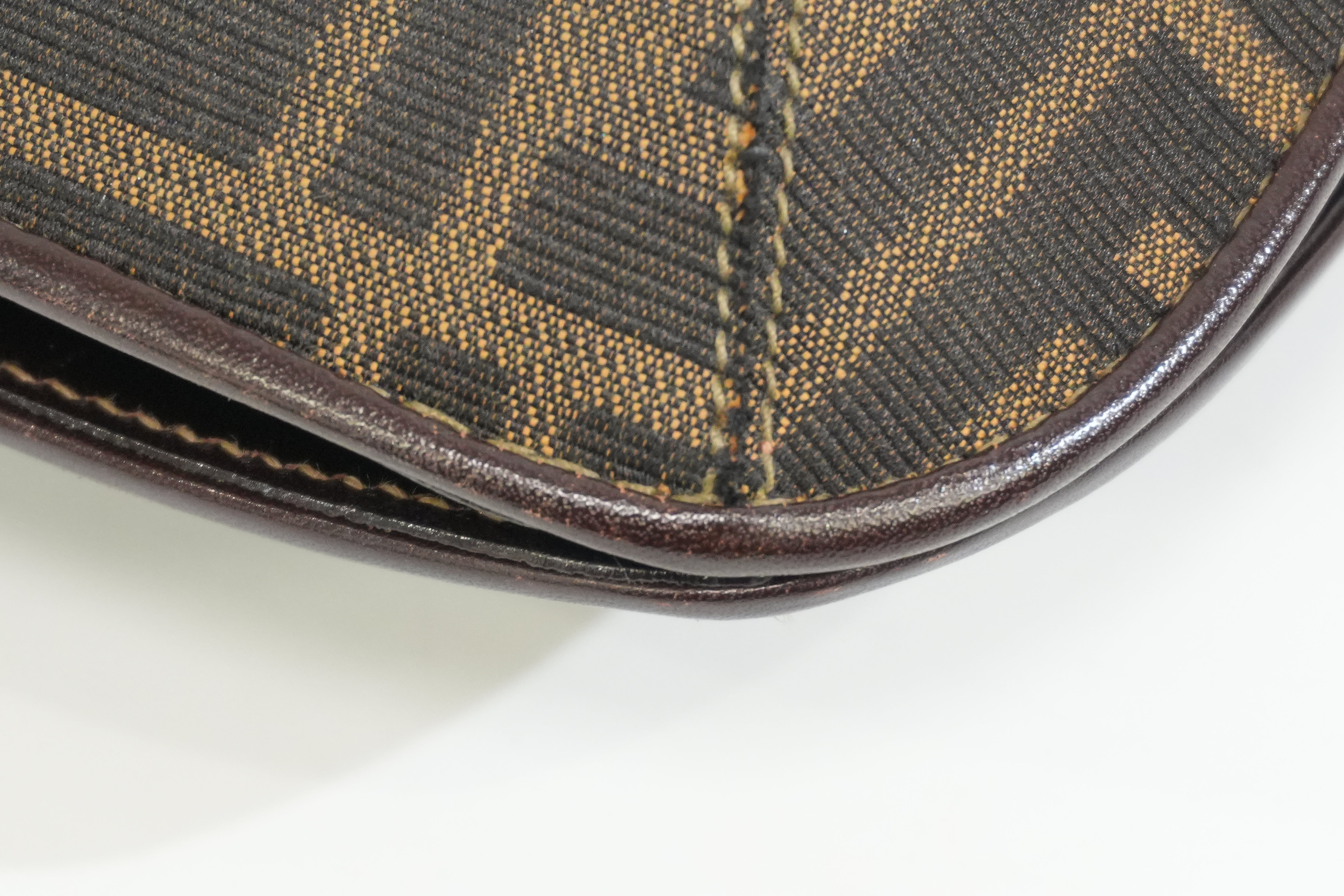Pre-owned Fendi Zucca Mamma Baguette Top Handle Bag Brown