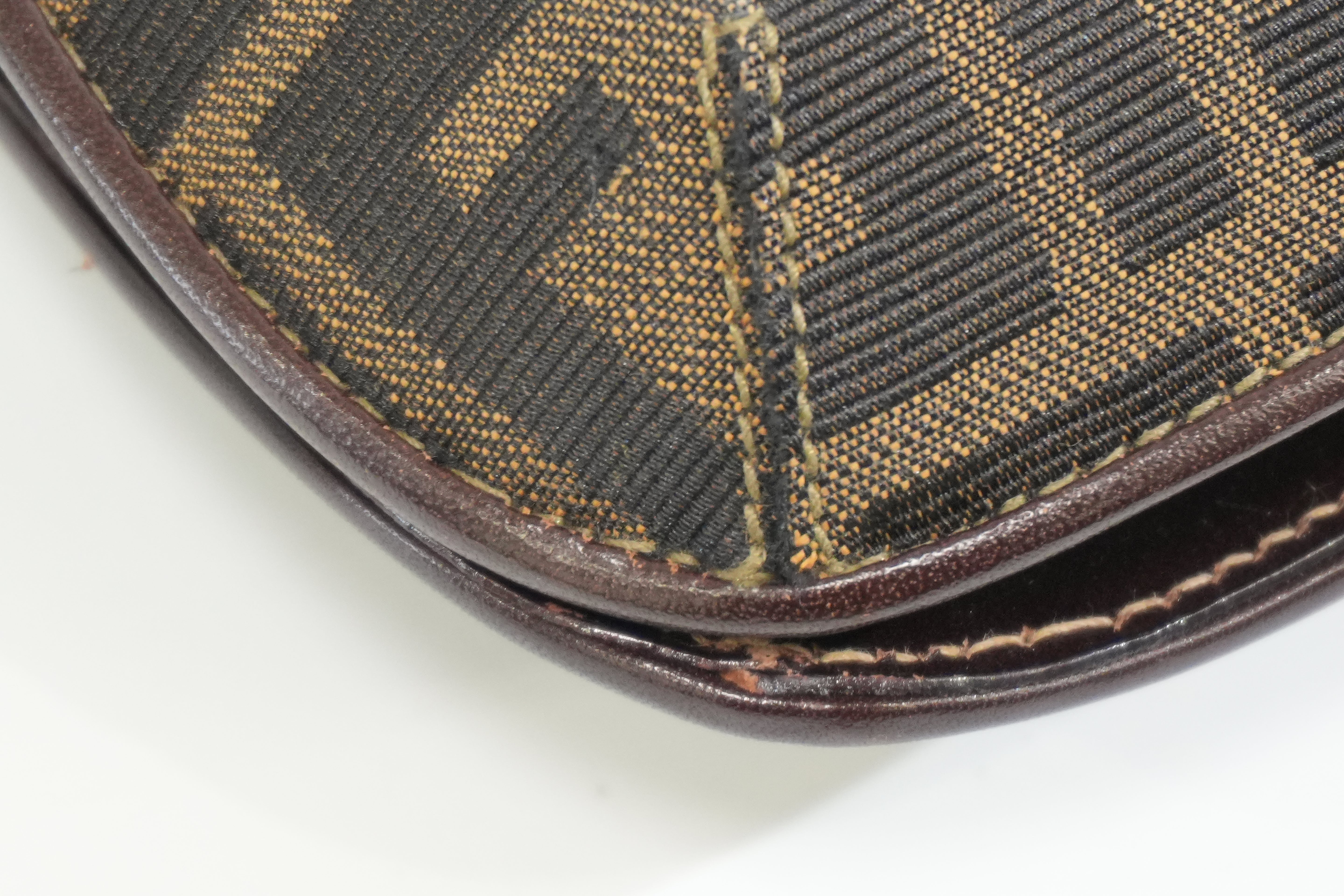 Pre-owned Fendi Zucca Mamma Baguette Top Handle Bag Brown