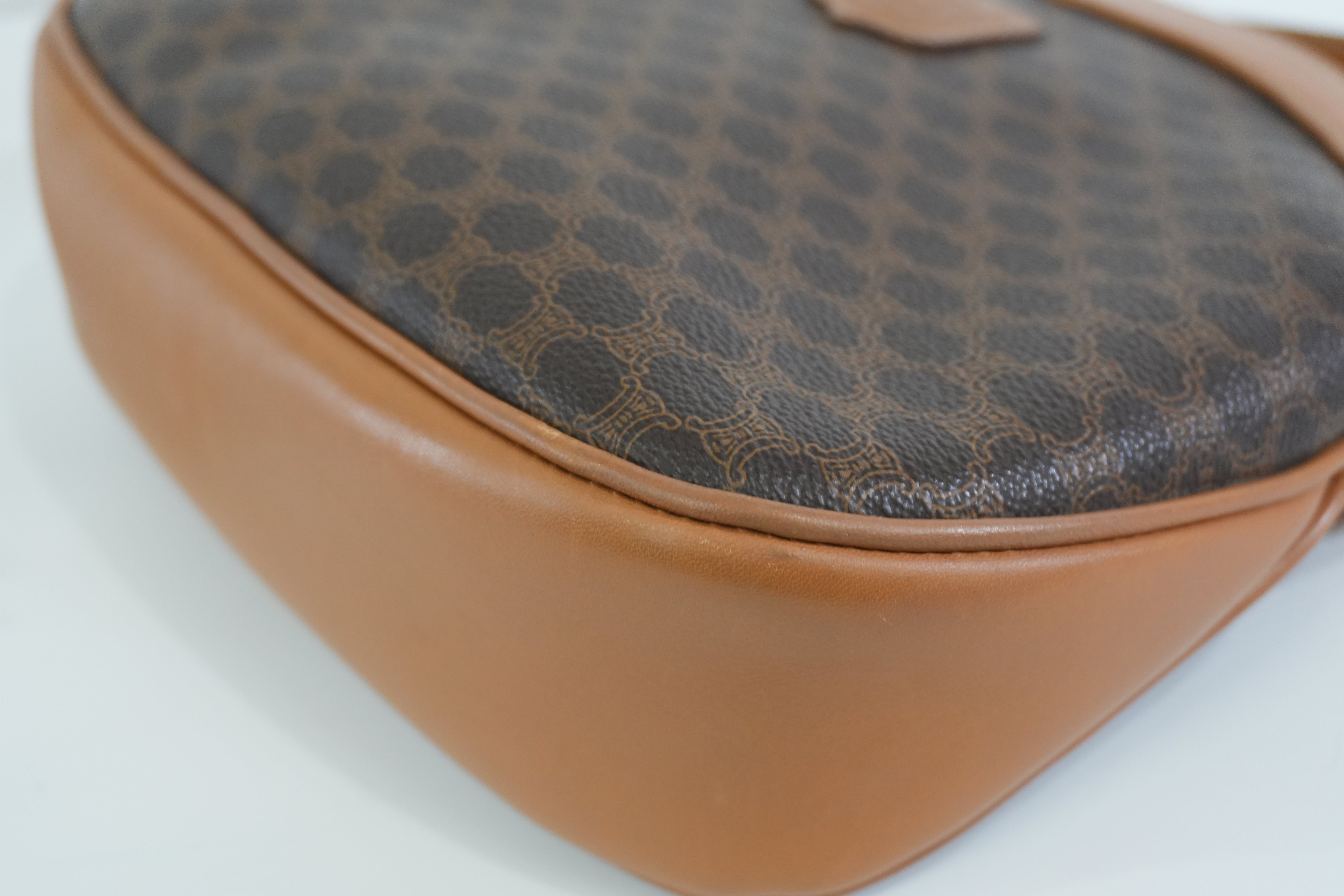 Pre-owned Celine Macadam Shoulder Bag Brown