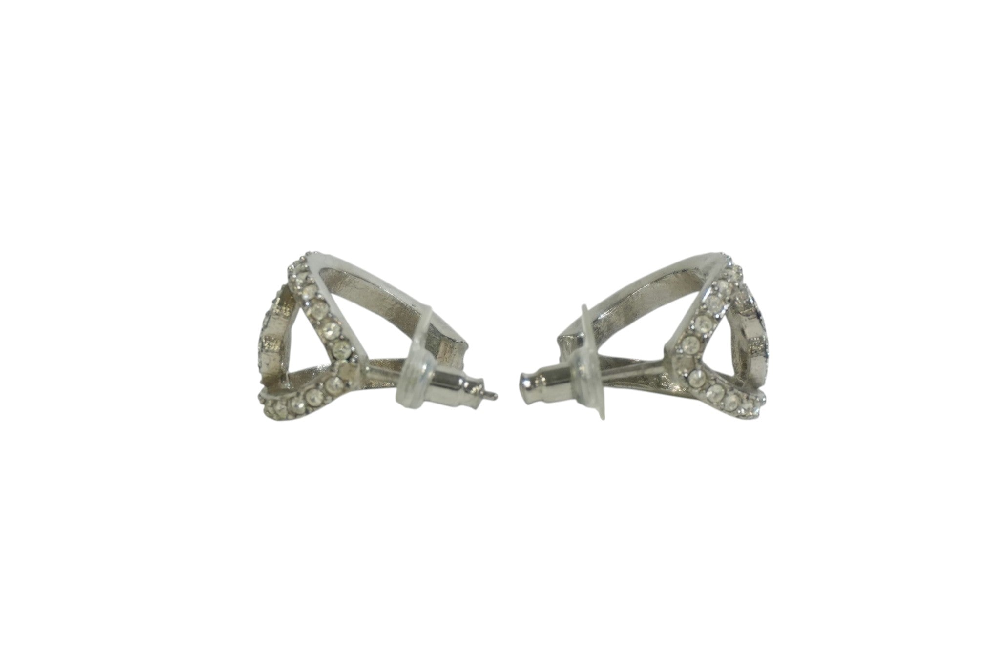 Pre-owned Chanel CC Earrings Silver tone