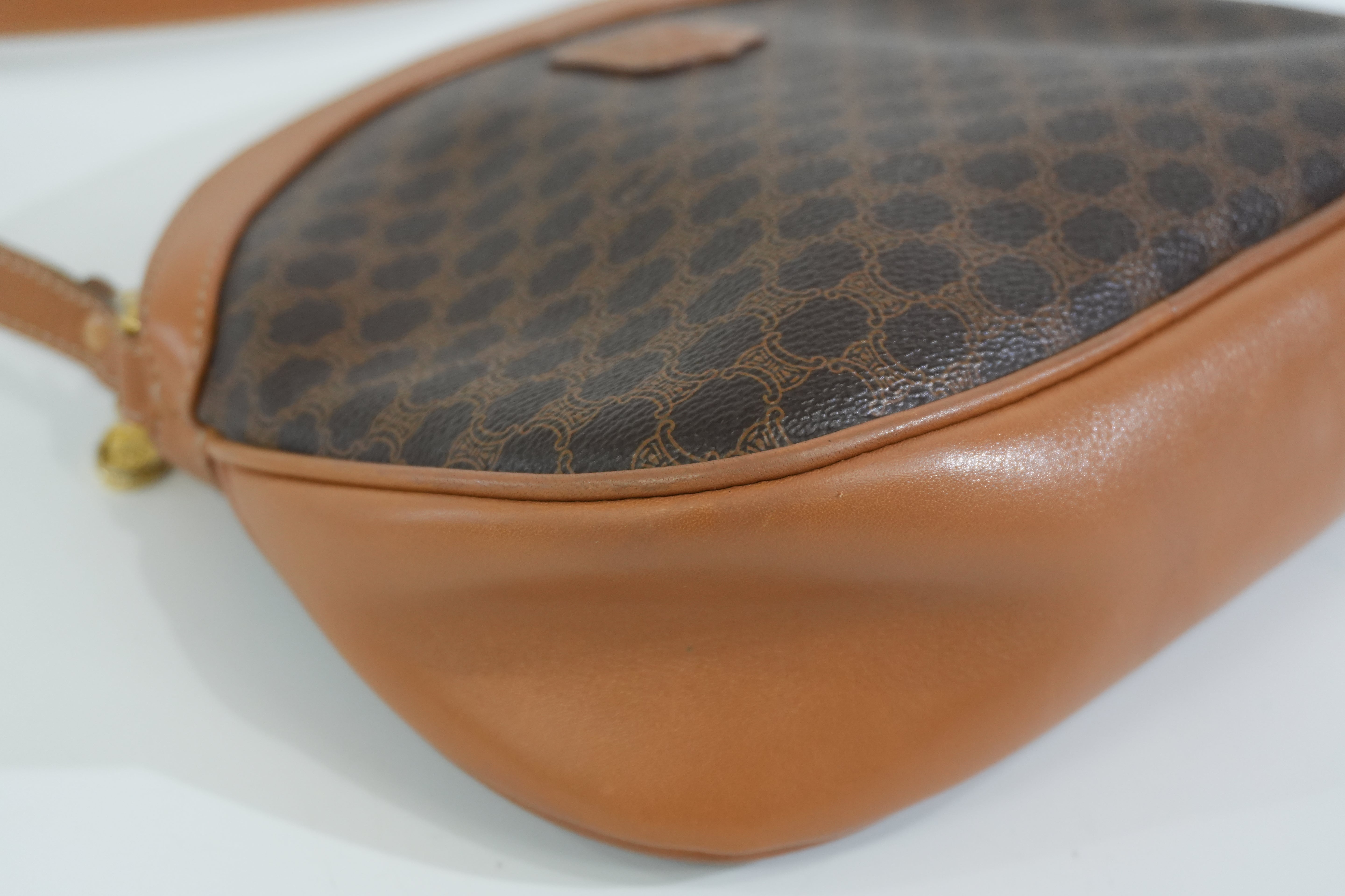 Pre-owned Celine Macadam Shoulder Bag Brown