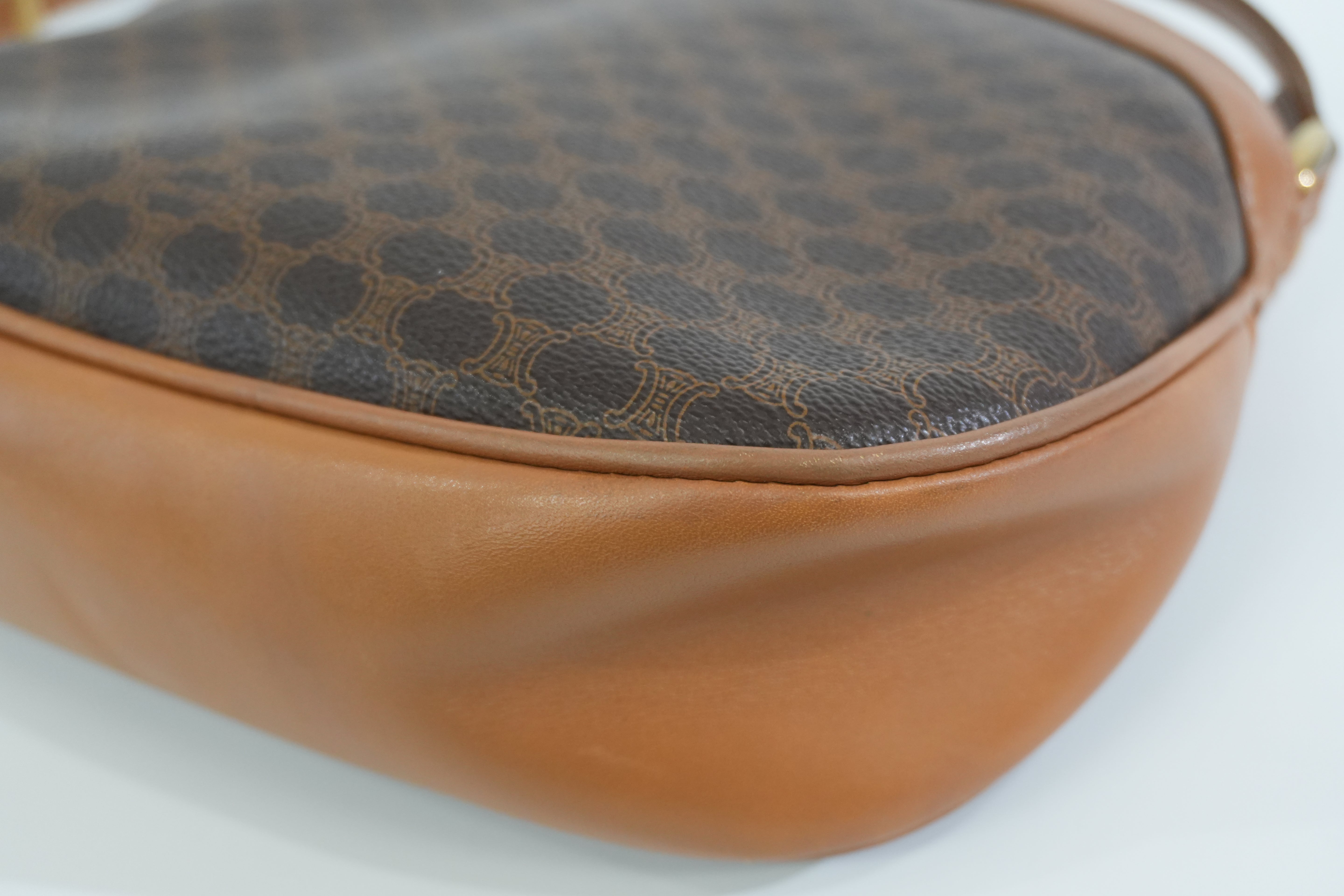 Pre-owned Celine Macadam Shoulder Bag Brown