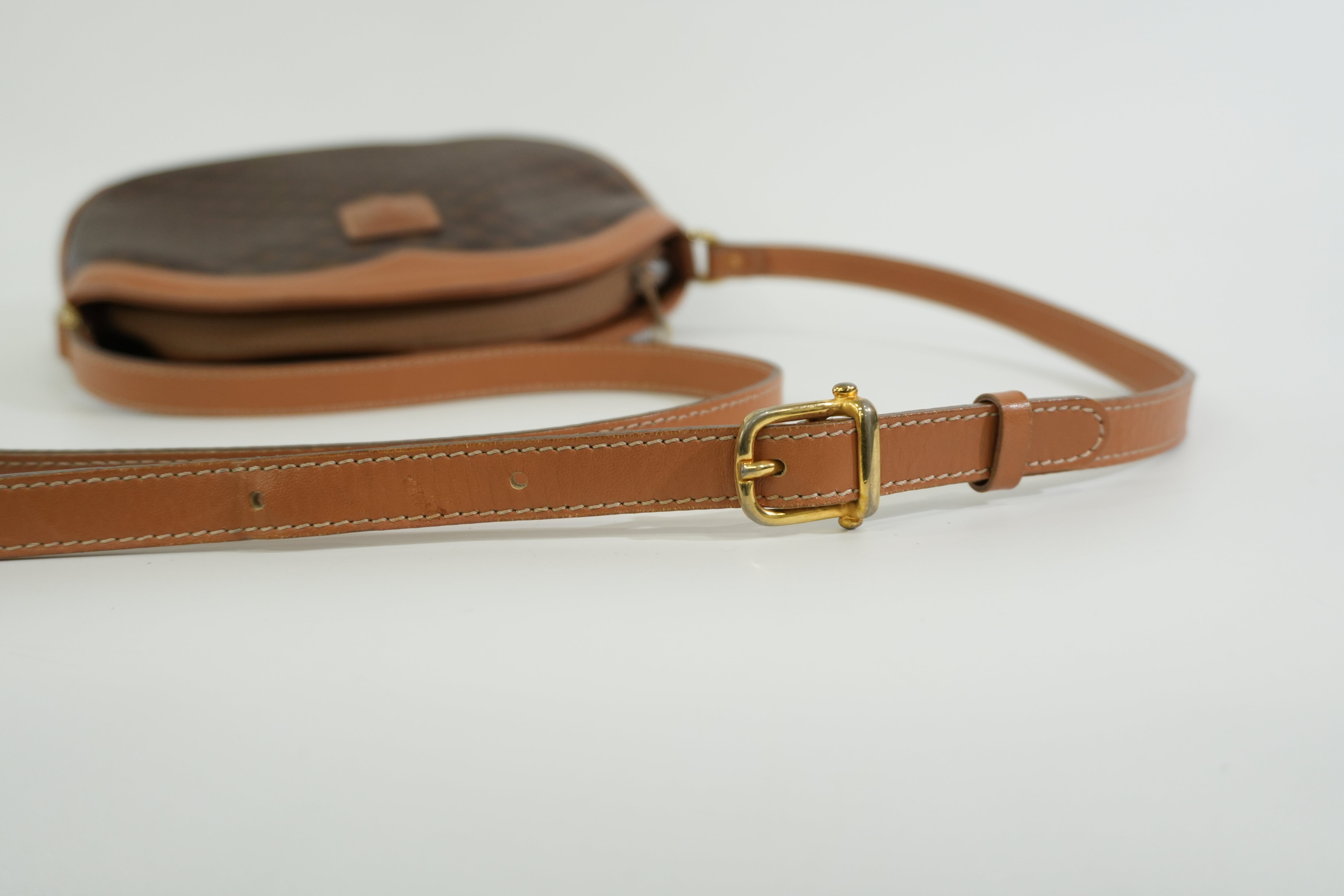 Pre-owned Celine Macadam Shoulder Bag Brown