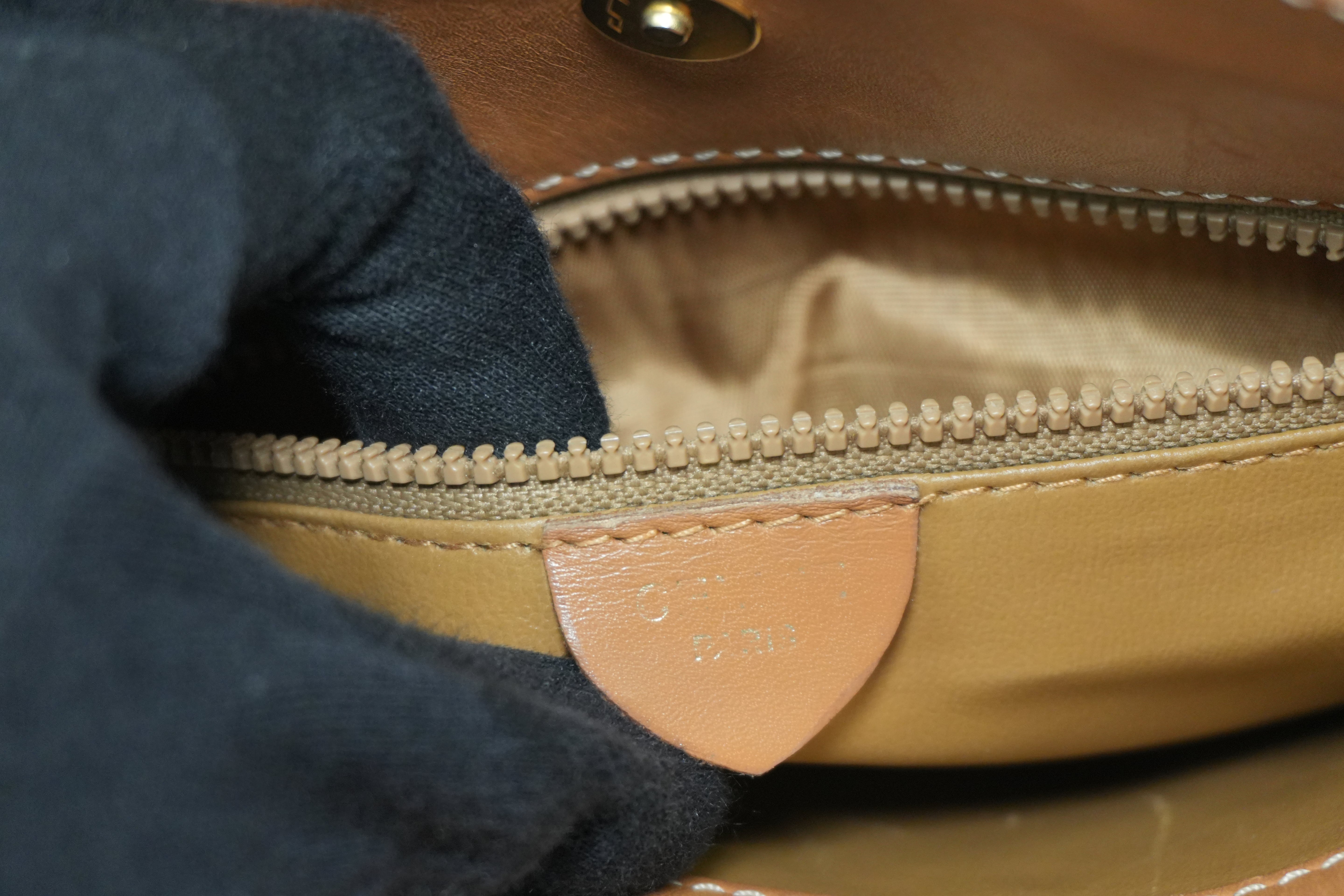 Pre-owned Celine Macadam Shoulder Bag Brown