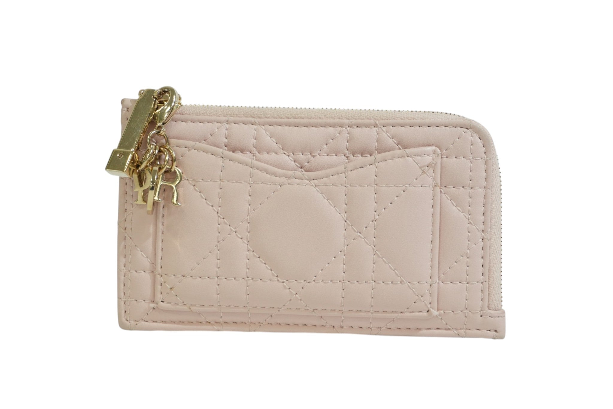Pre-owned Dior Coin and Card Case Pink