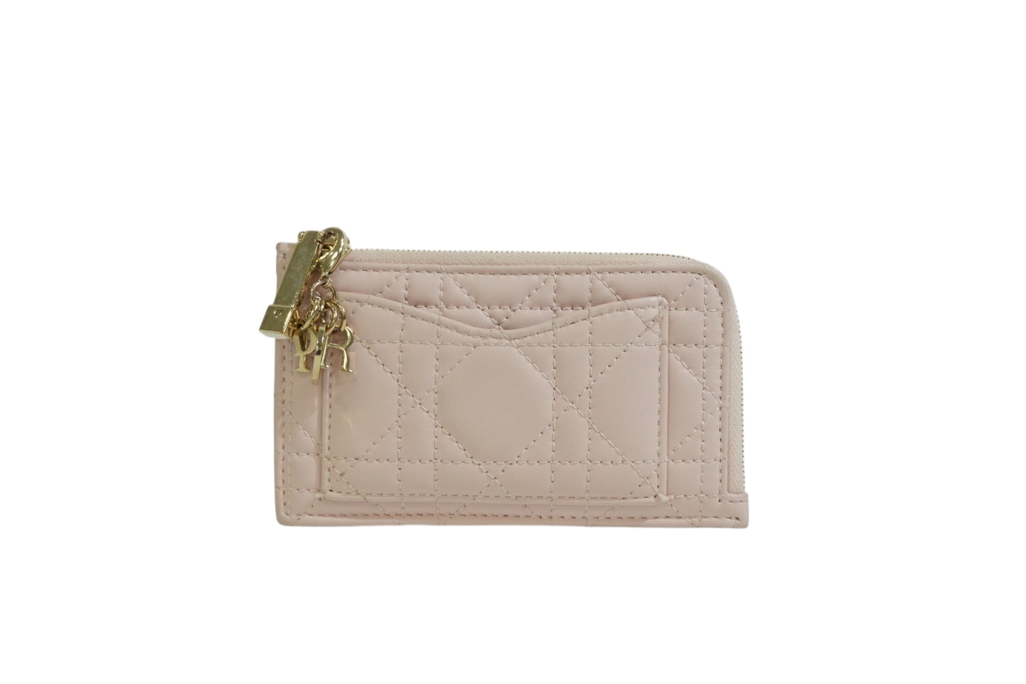 Pre-owned Dior Coin and Card Case Pink