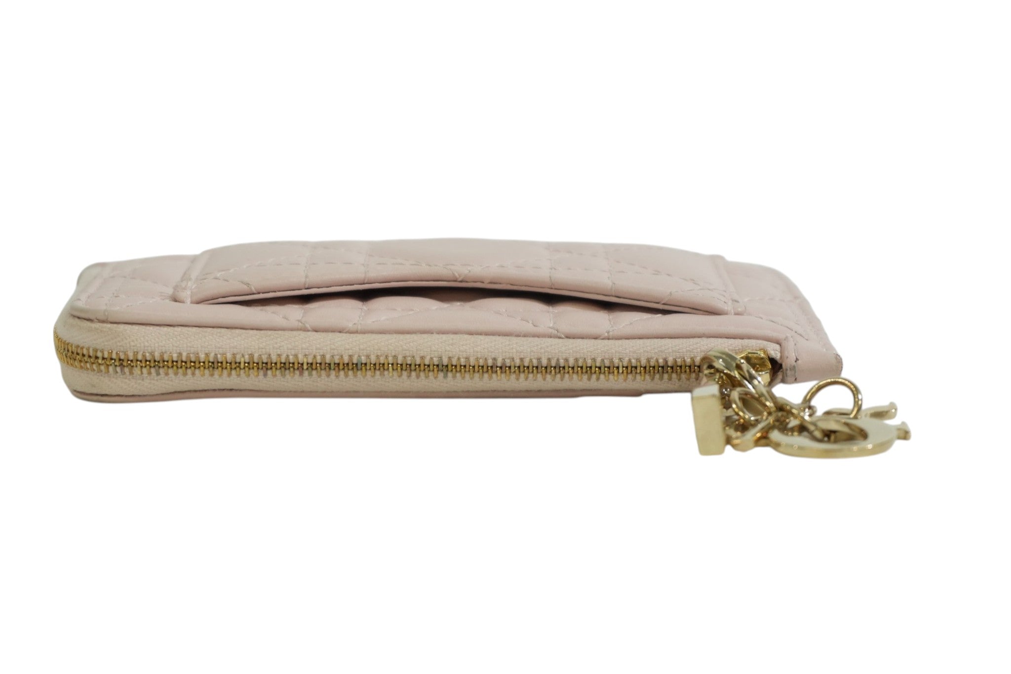 Pre-owned Dior Coin and Card Case Pink