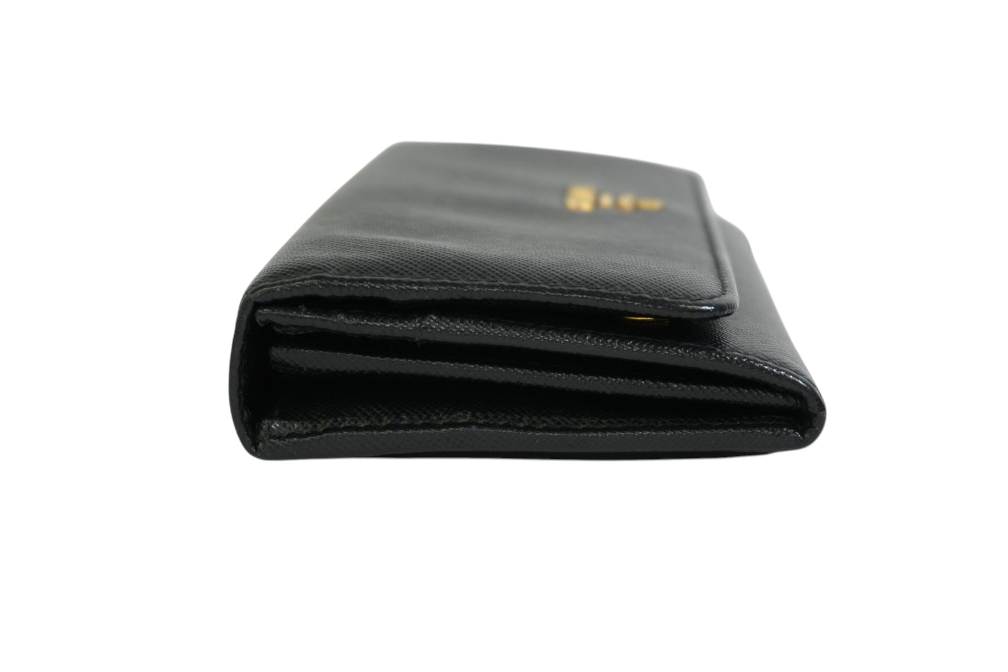 Pre-owned Prada Saffiano Long Wallet Black