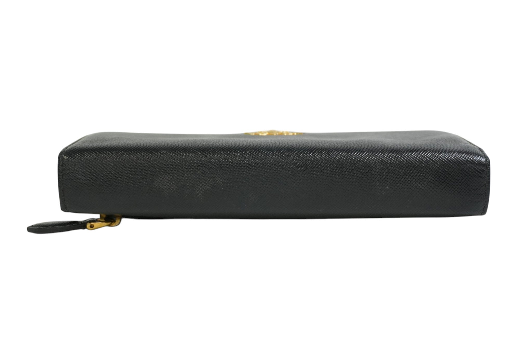 Pre-owned Prada Saffiano Long Wallet Black