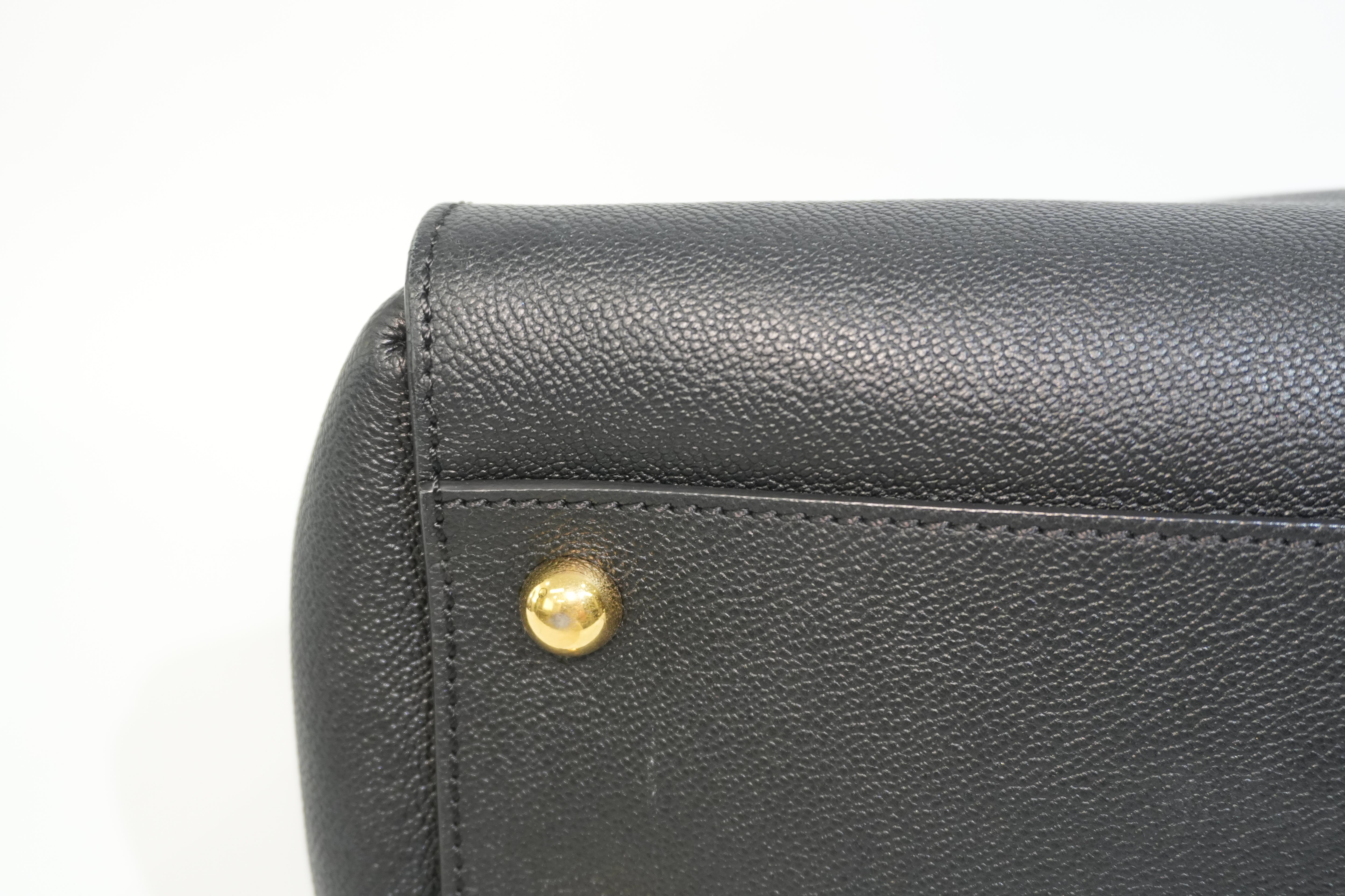 Pre-owned Burberry Calfskin Leather Two Way Shoulder Bag Black