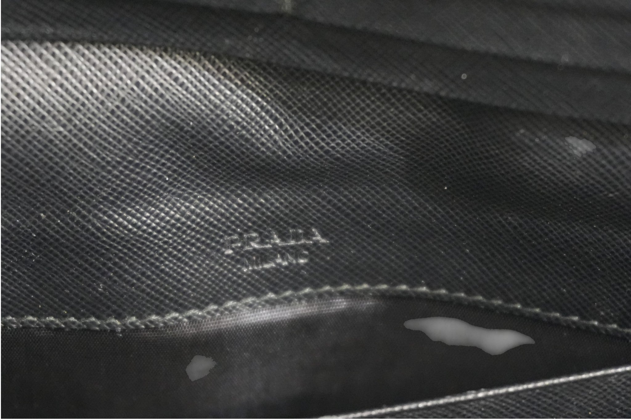 Pre-owned Prada Saffiano Long Wallet Black