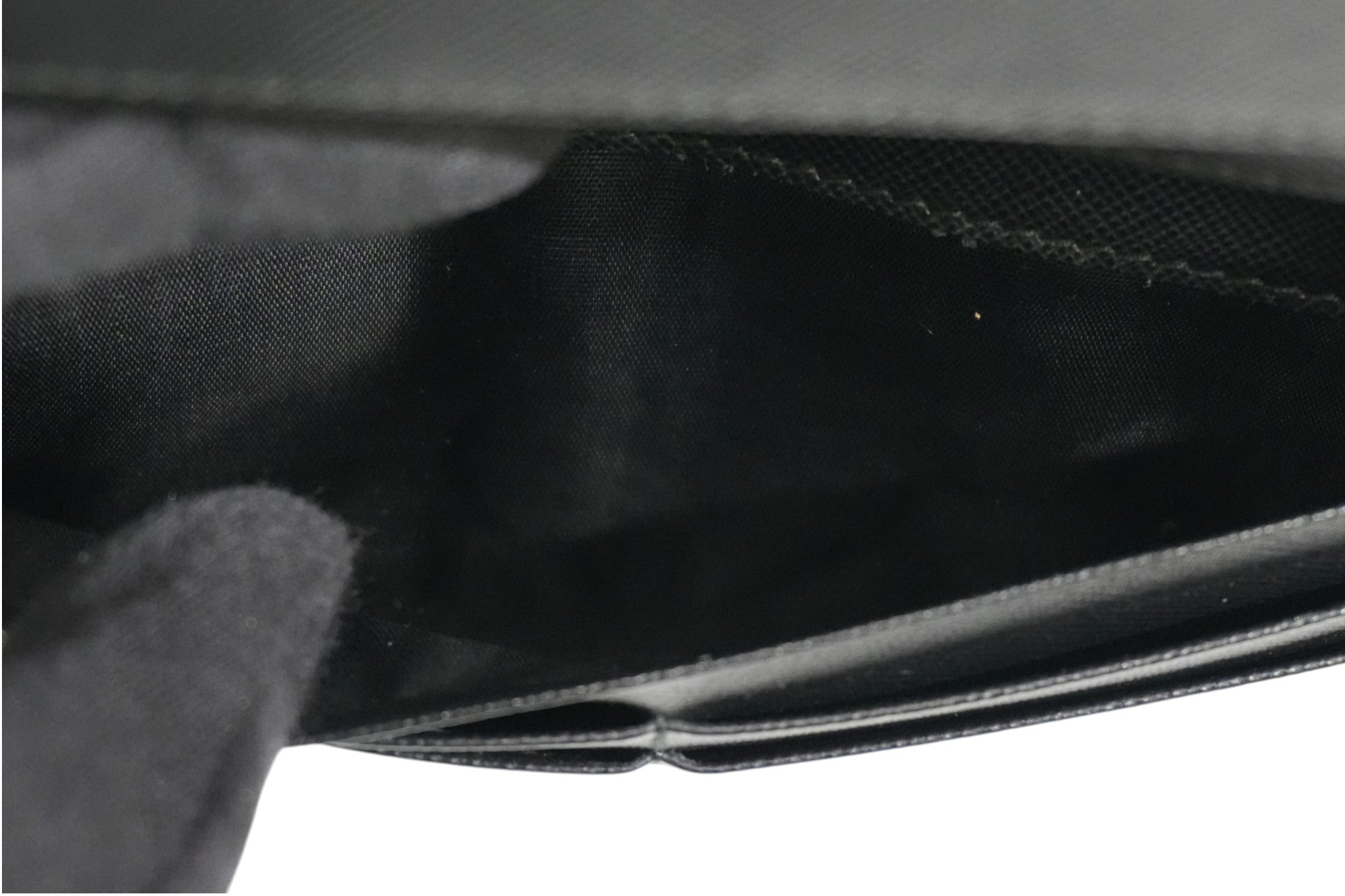 Pre-owned Prada Saffiano Long Wallet Black