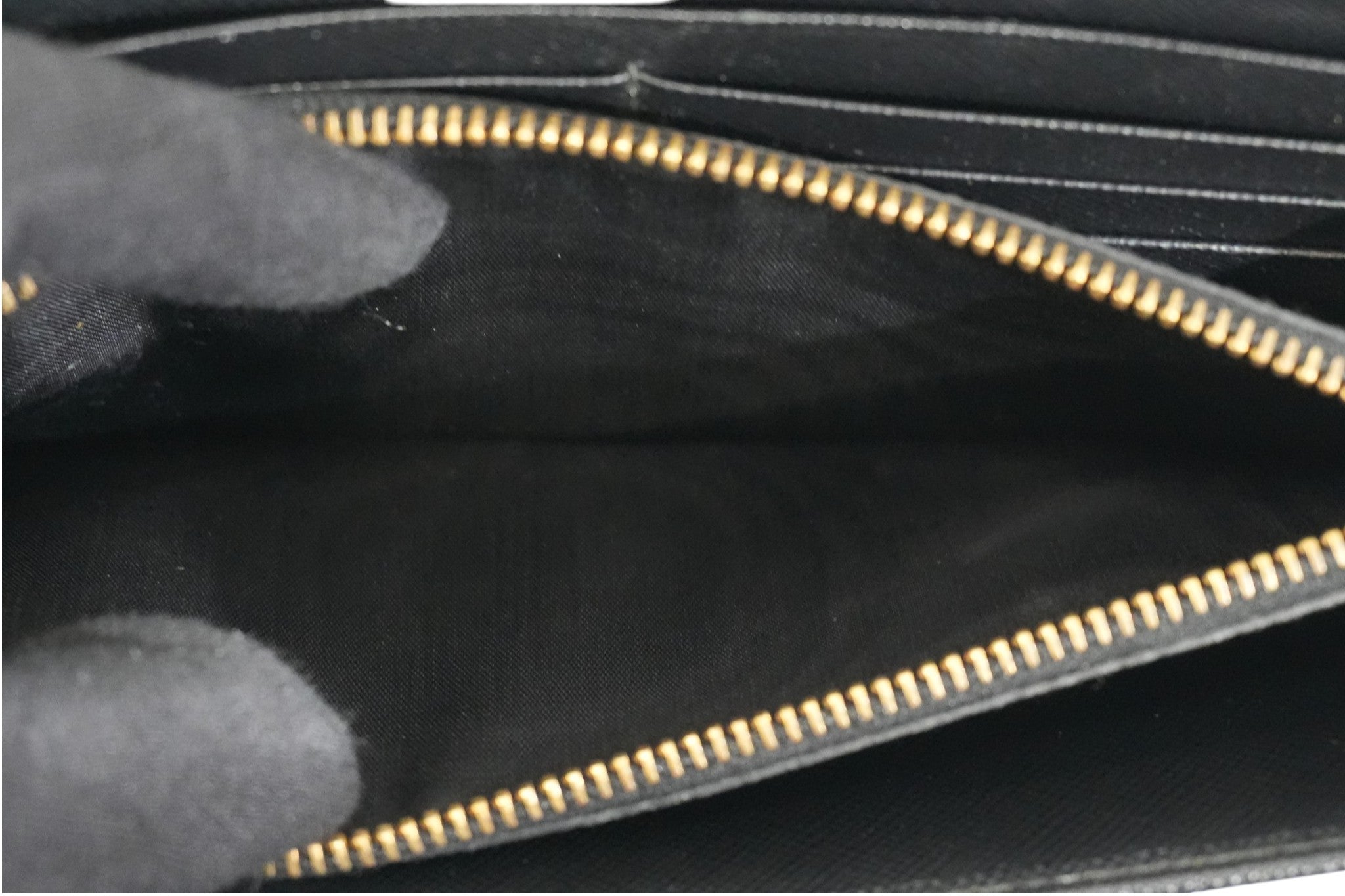 Pre-owned Prada Saffiano Long Wallet Black