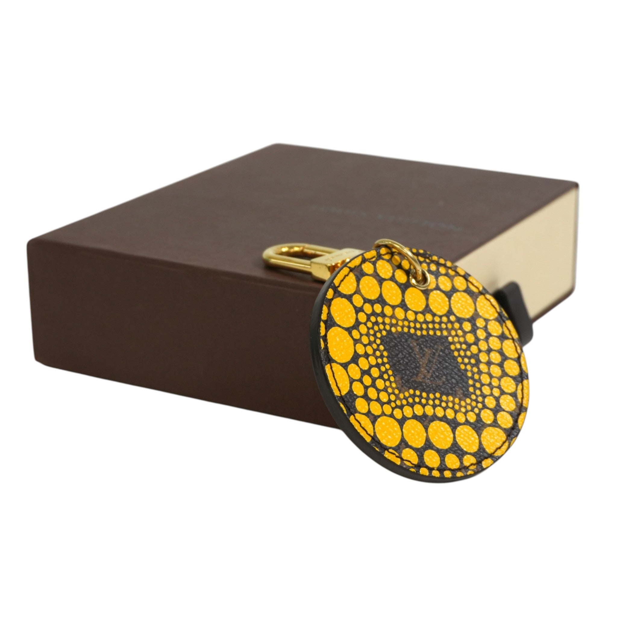 Pre-owned Louis Vuitton Round Yayoi Kusuma Bag Charm Yellow