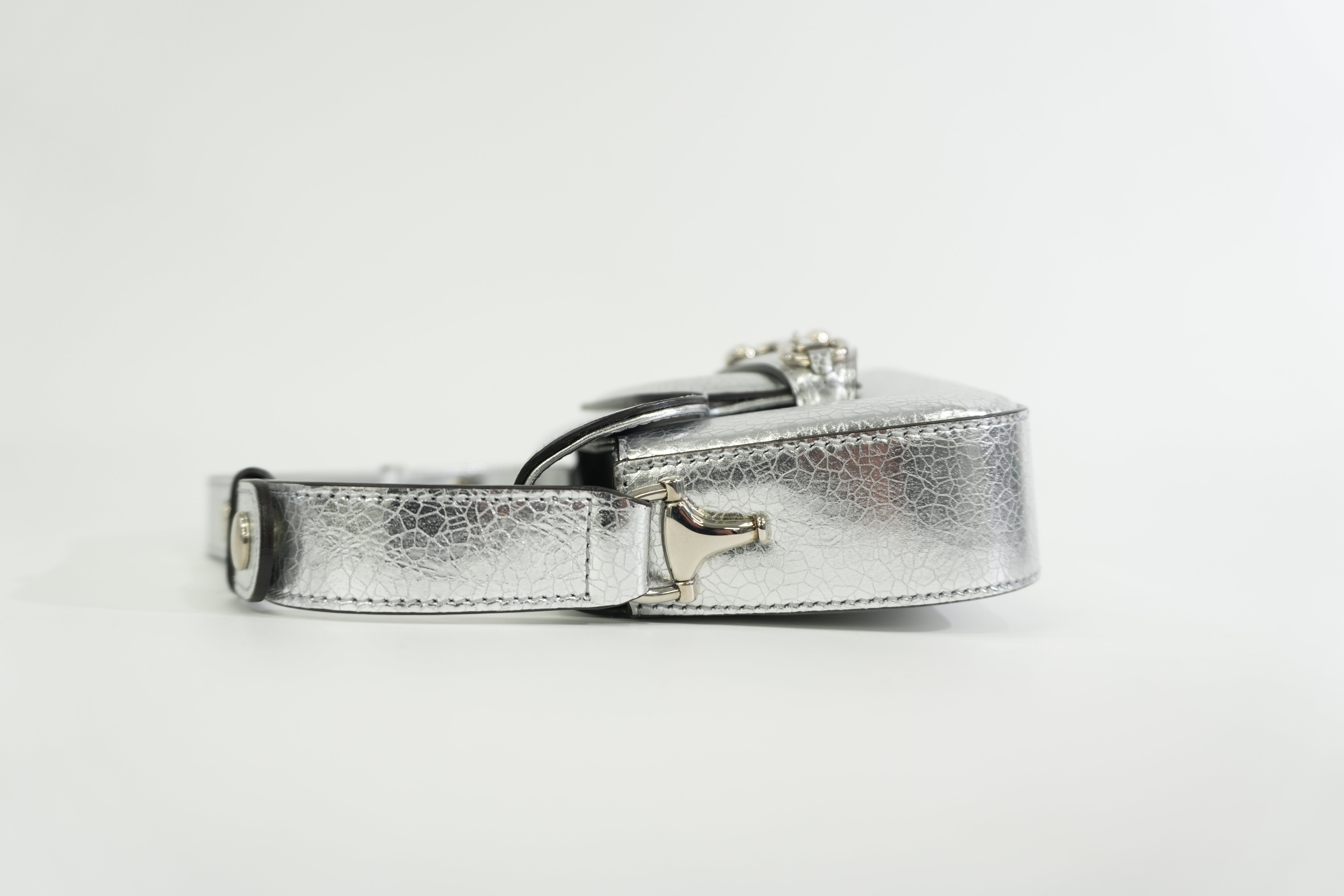 Pre-owned Gucci Metallic Shoulder Bag Silver