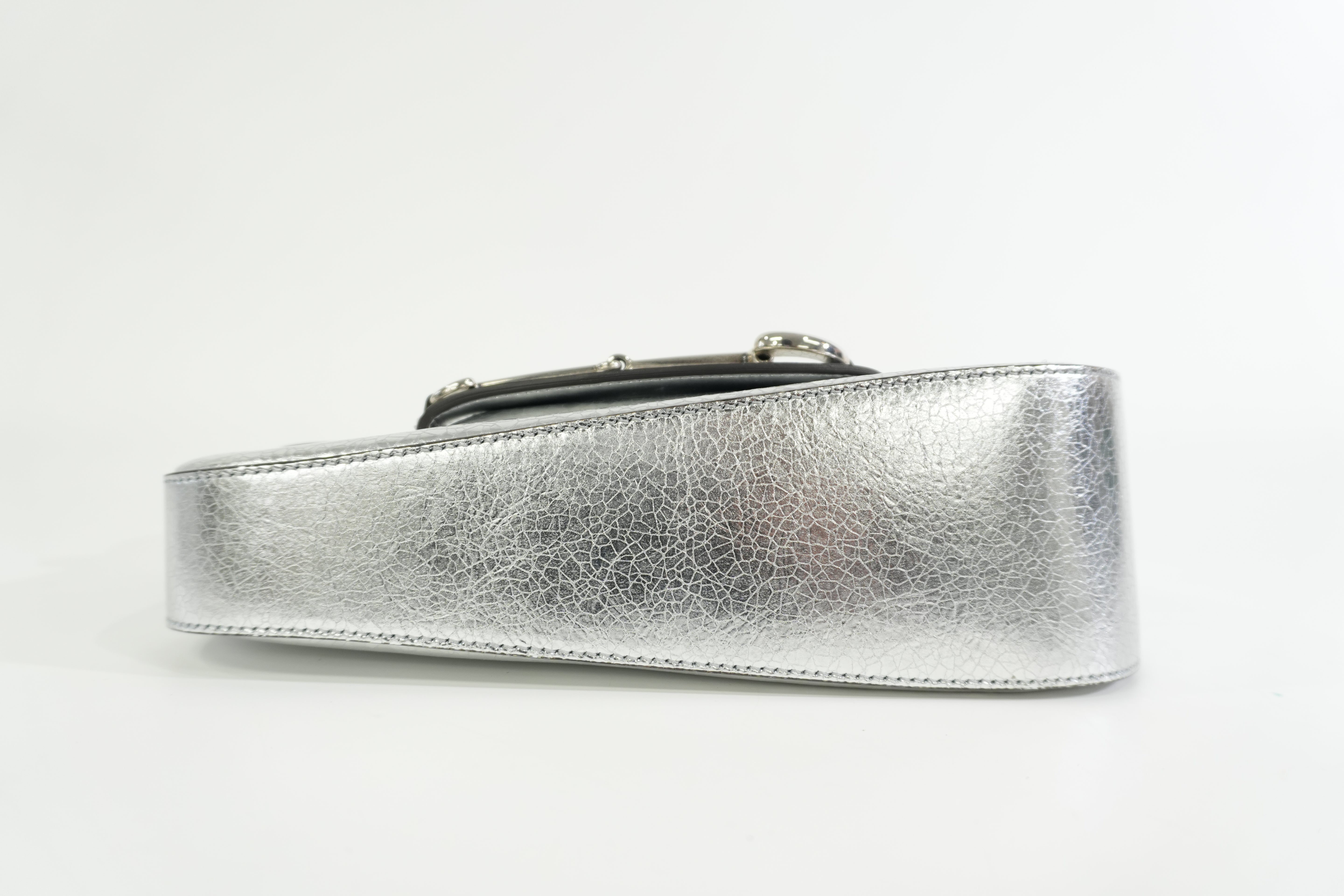 Pre-owned Gucci Metallic Shoulder Bag Silver