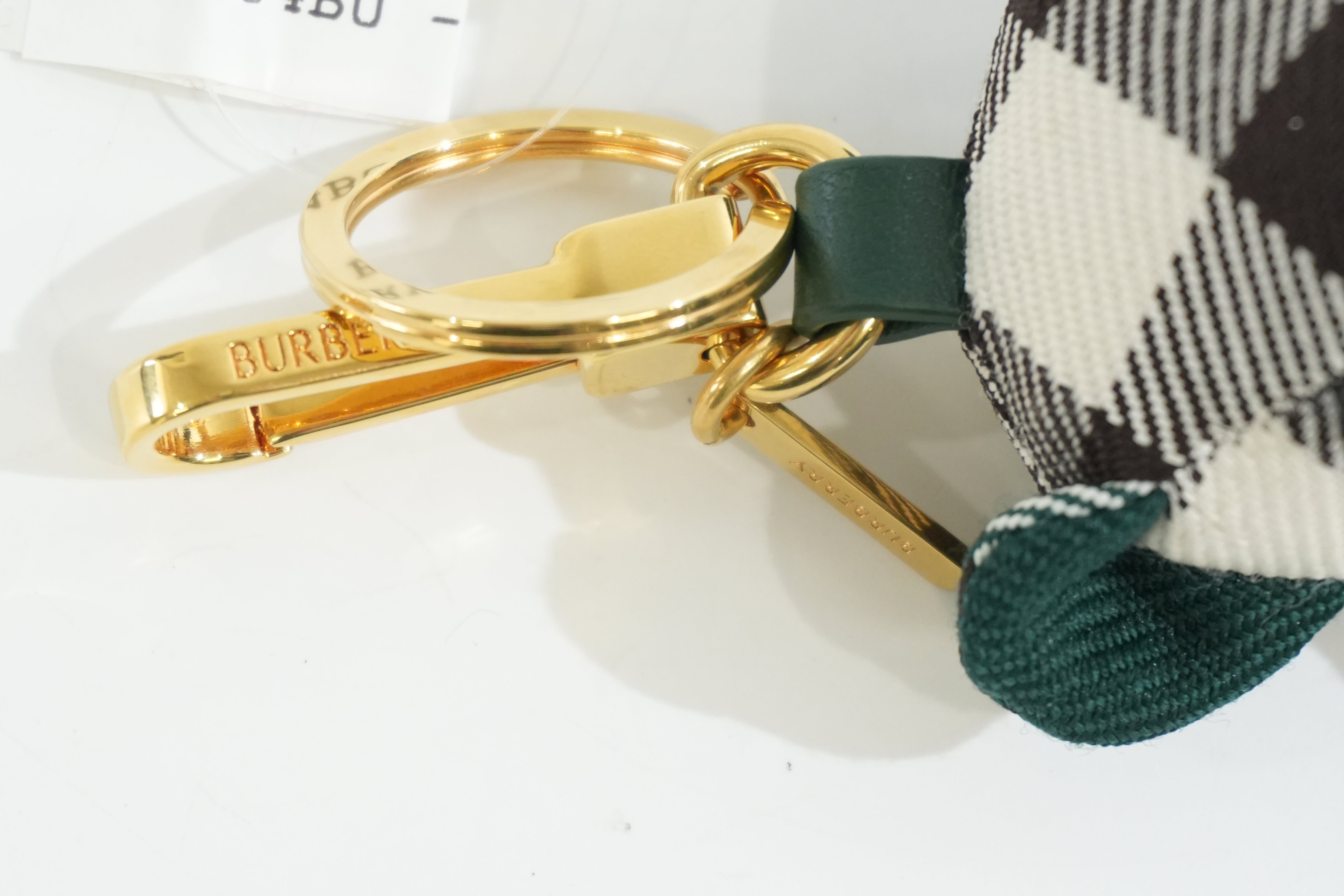 Pre-owned Burberry Teddy Bear Bag Charm Green