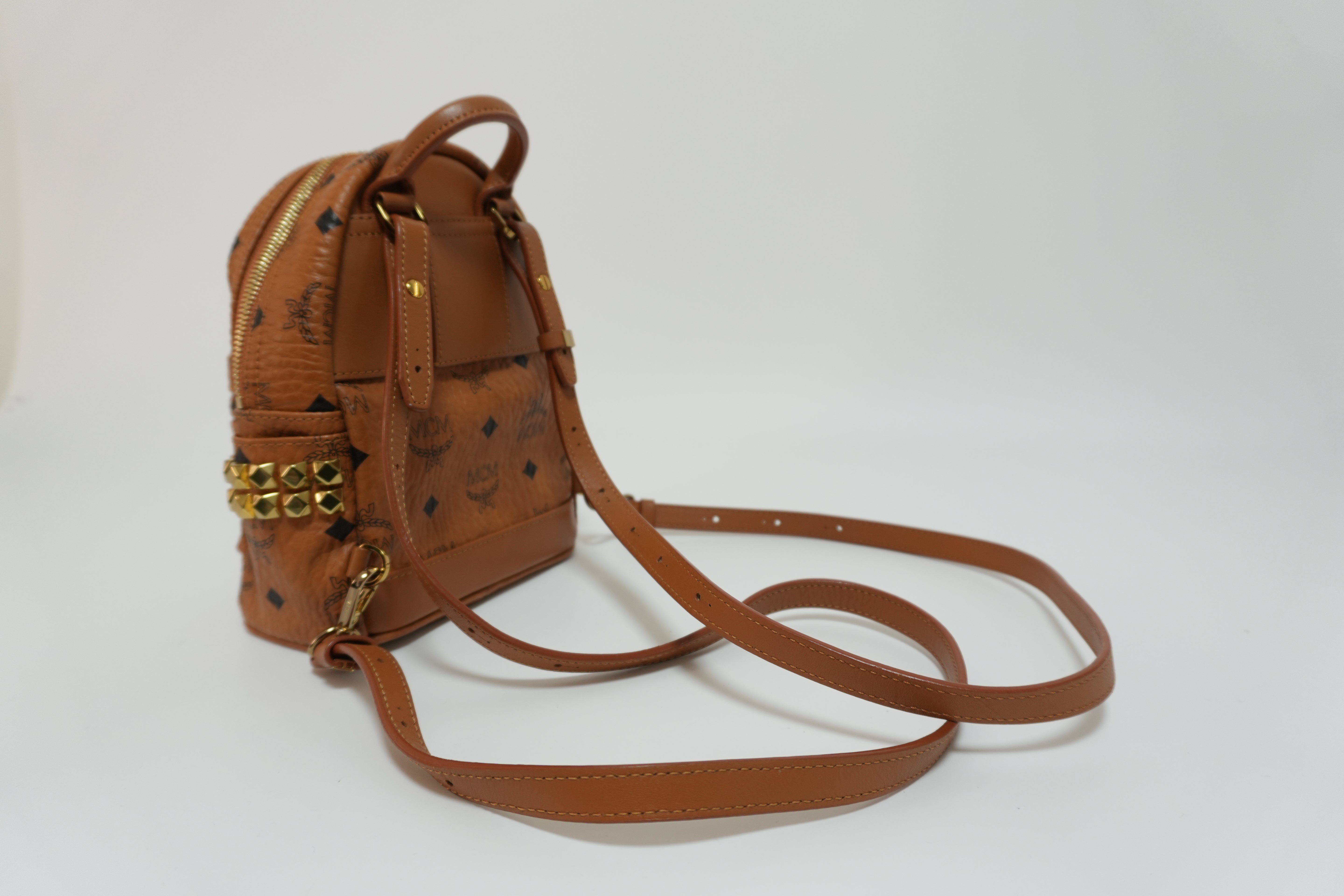 MCM Visetos Backpack Handle Strap Used