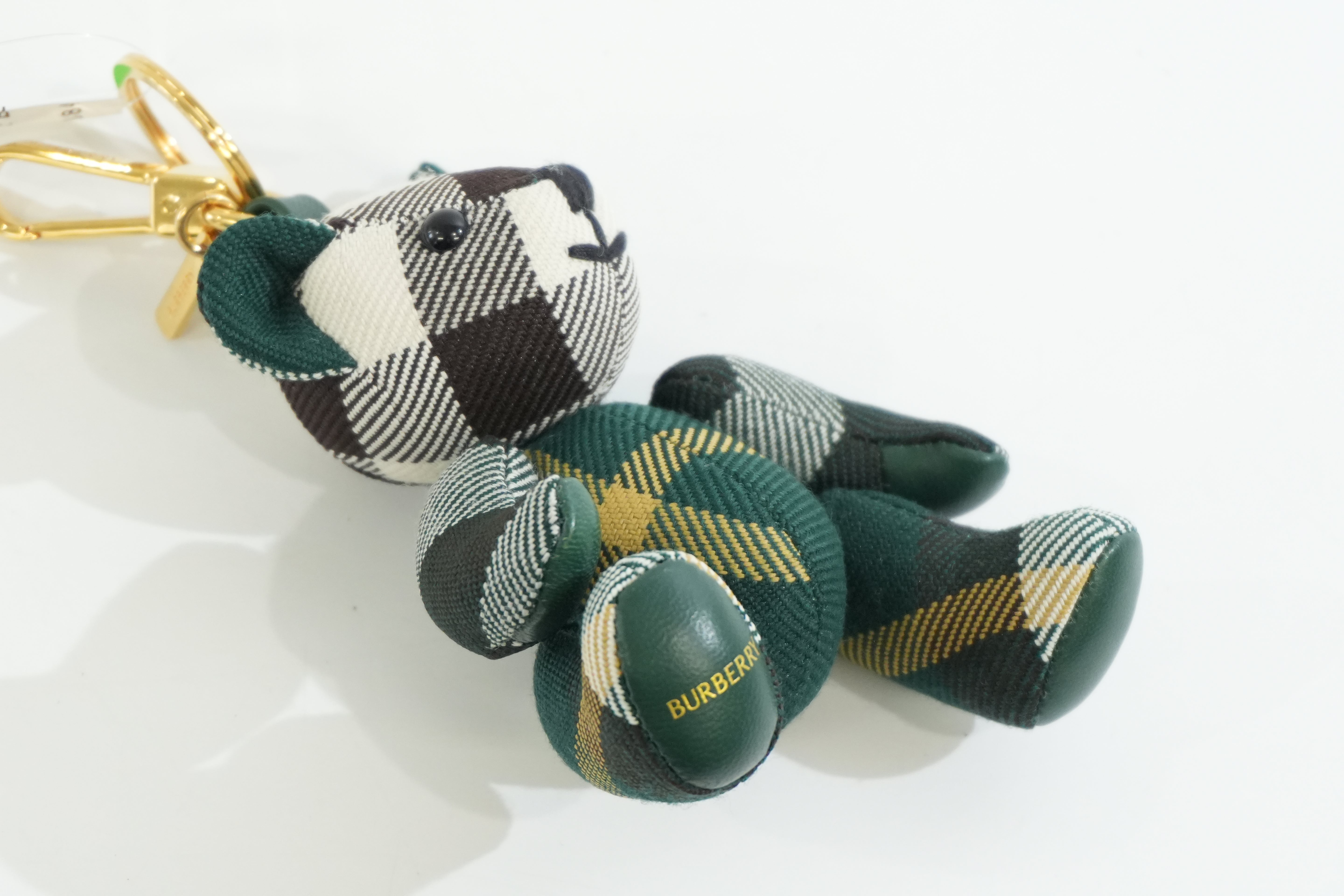 Pre-owned Burberry Teddy Bear Bag Charm Green