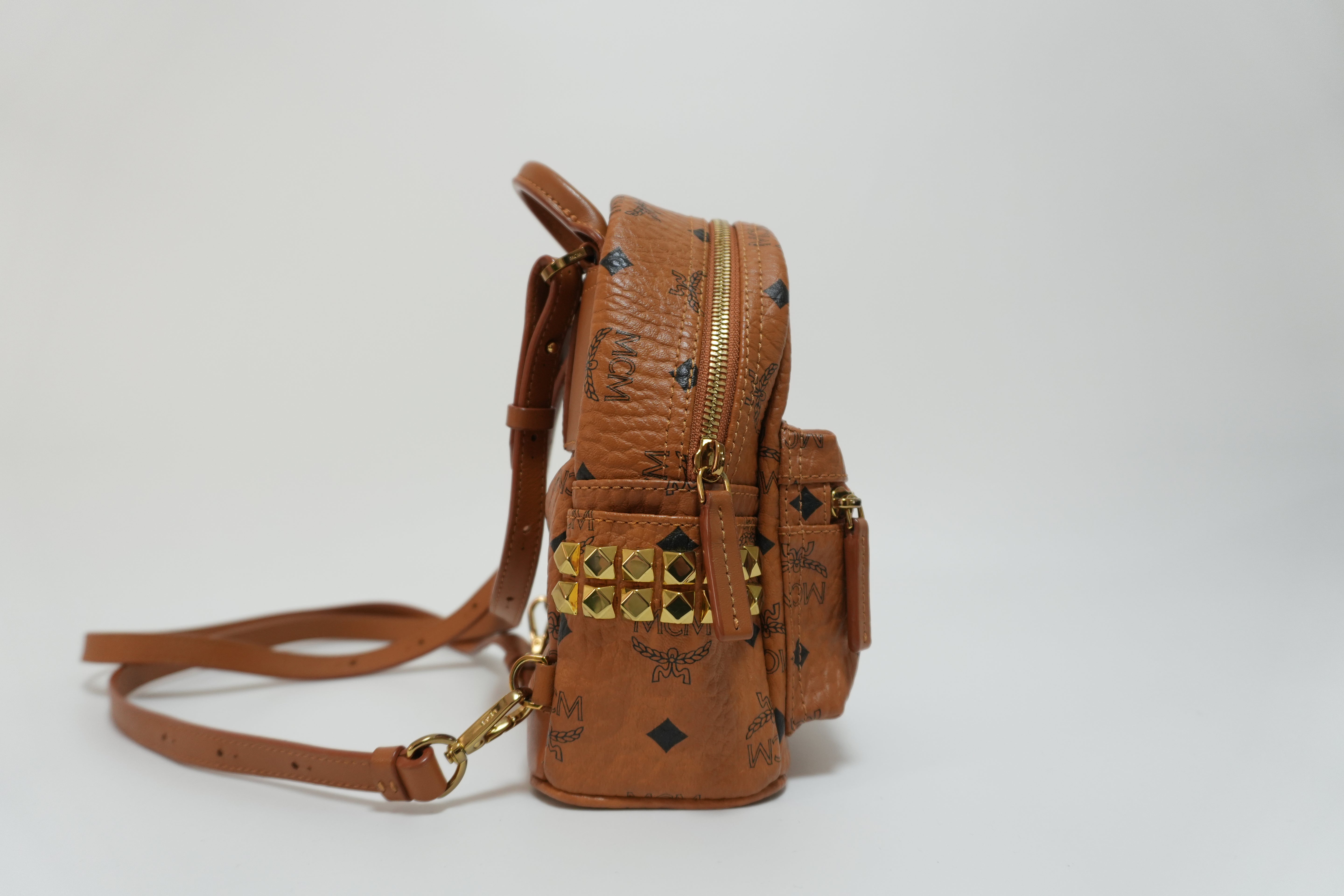 MCM Visetos Backpack Handle Strap Used