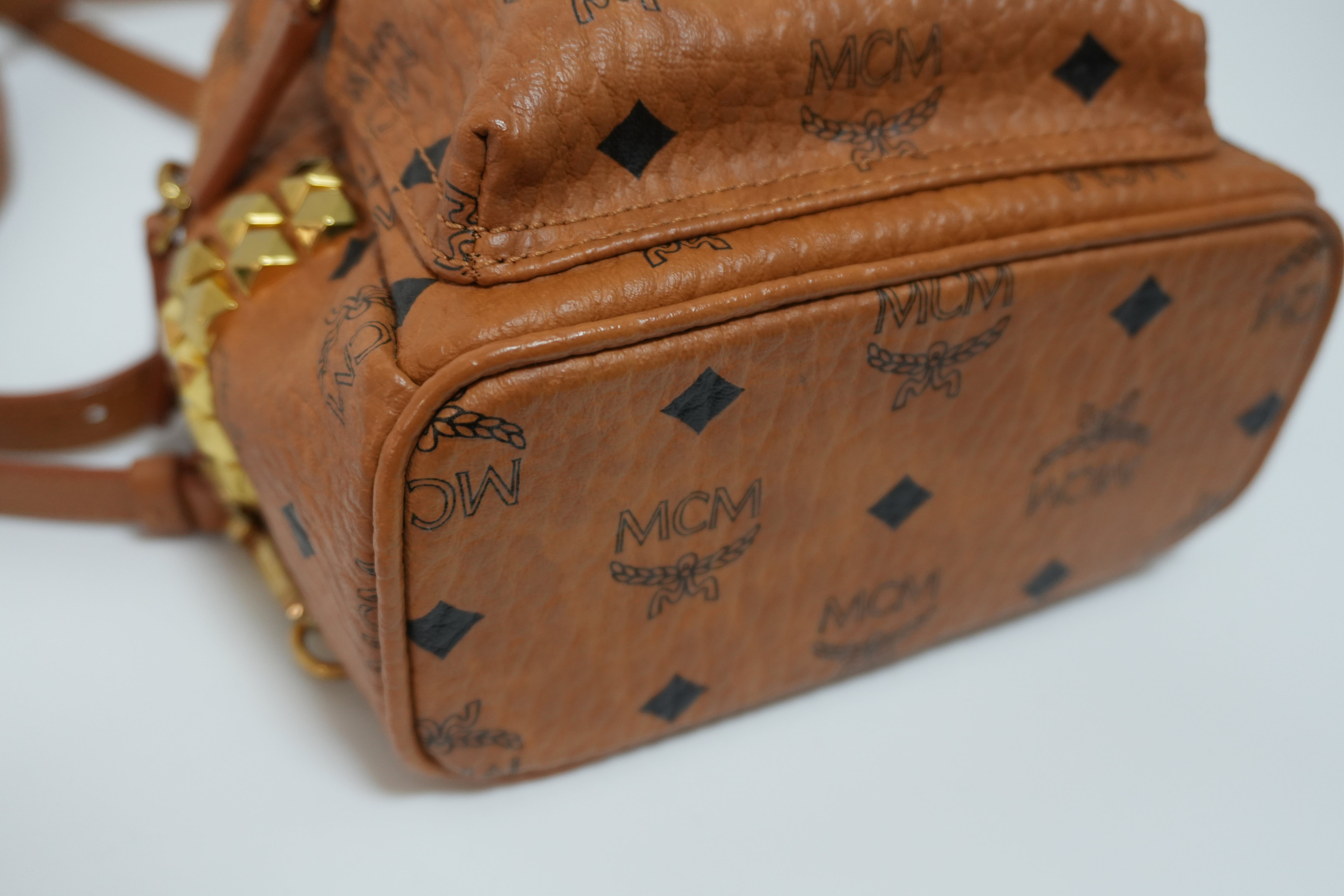 MCM Visetos Backpack Handle Strap Used