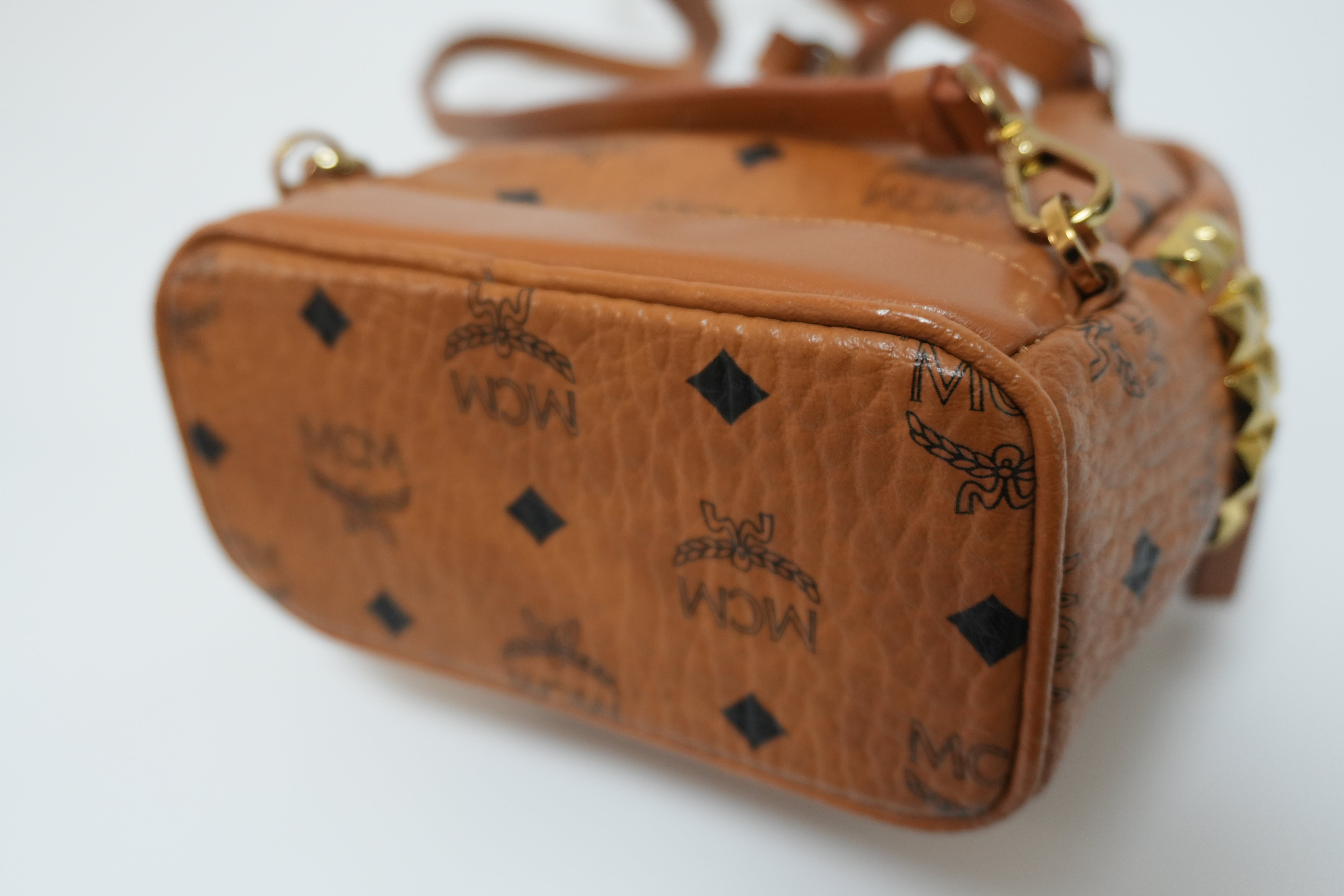 MCM Visetos Backpack Handle Strap Used