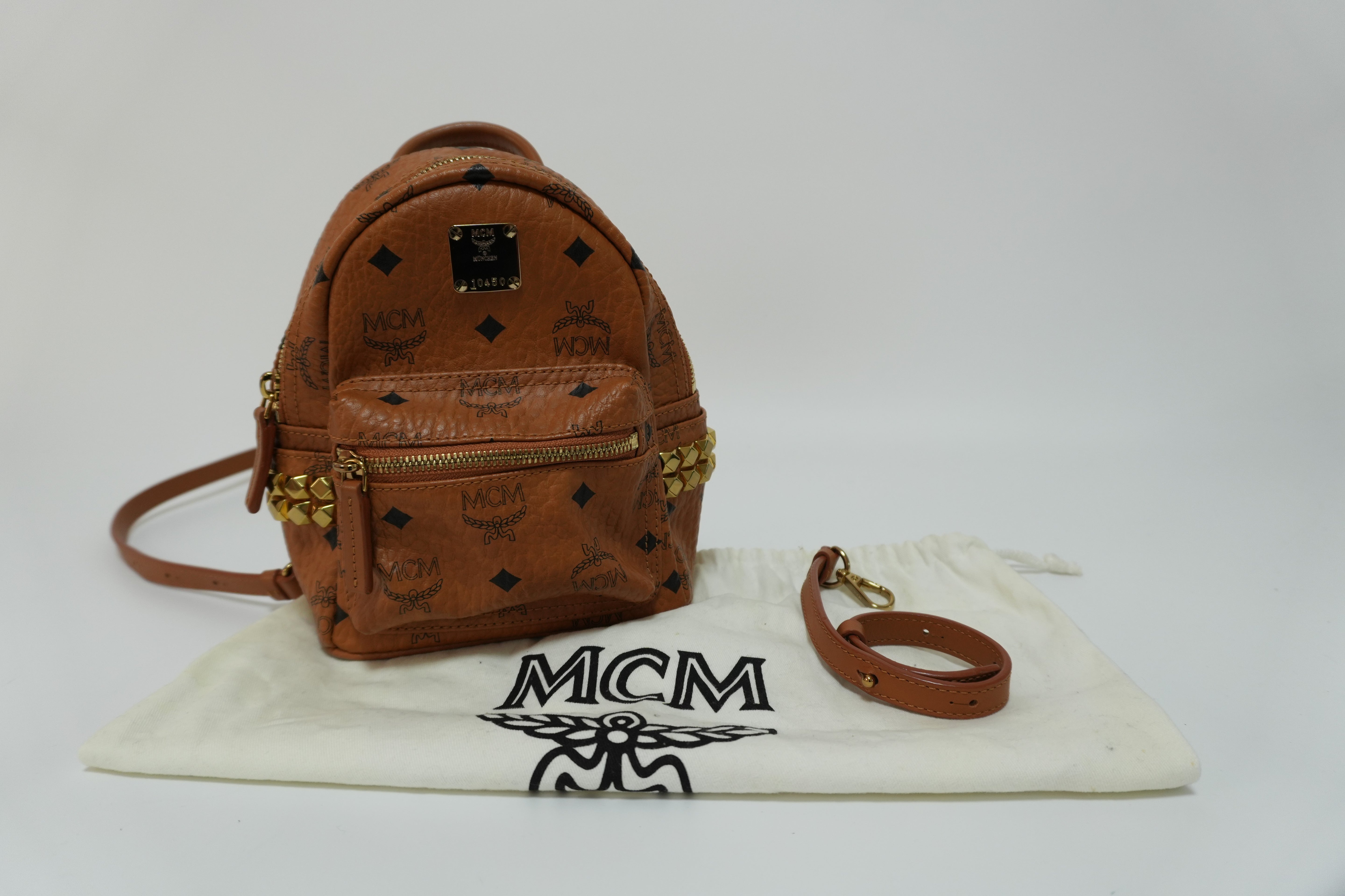 MCM Visetos Backpack Handle Strap Used
