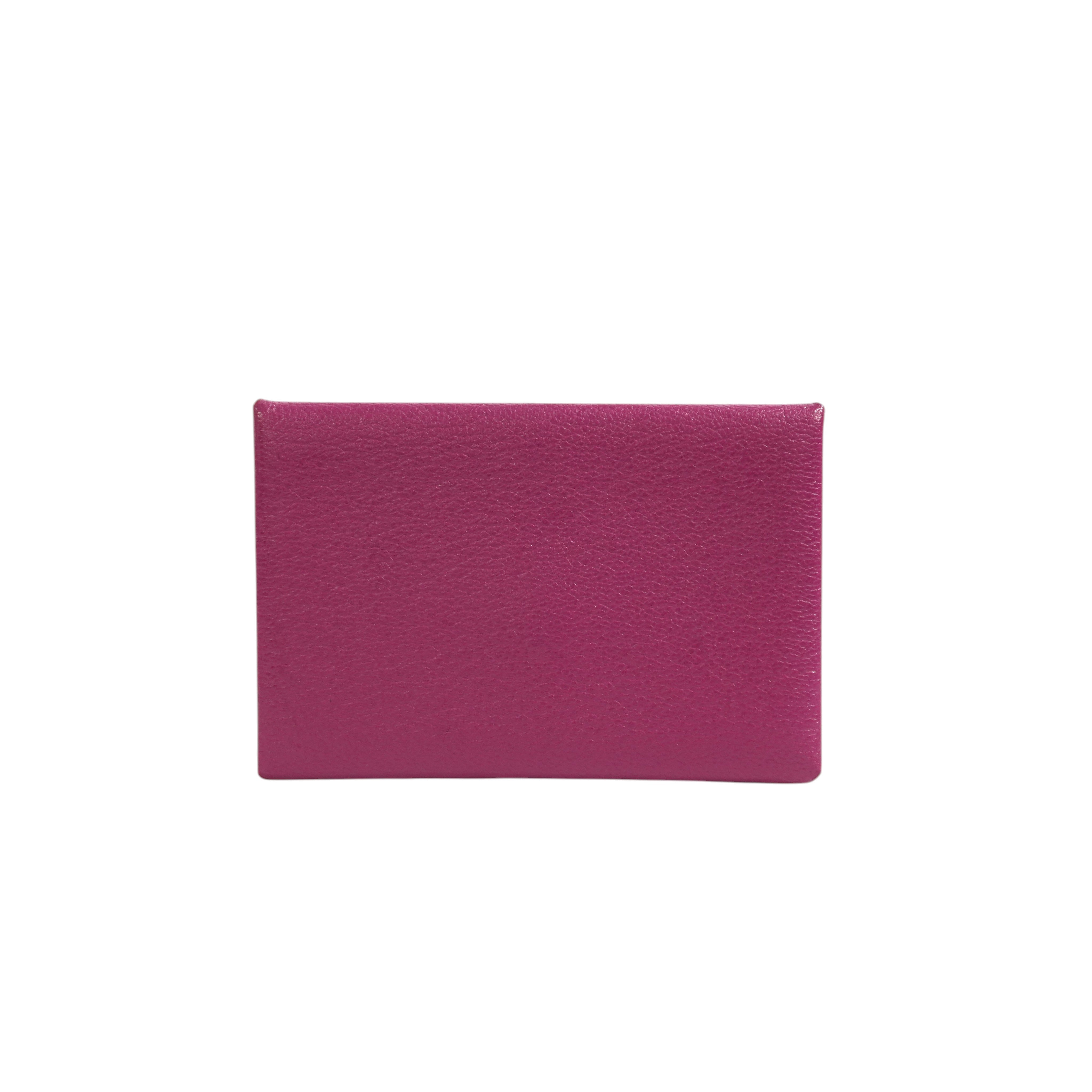 Pre-owned Hermes Card Case Pink