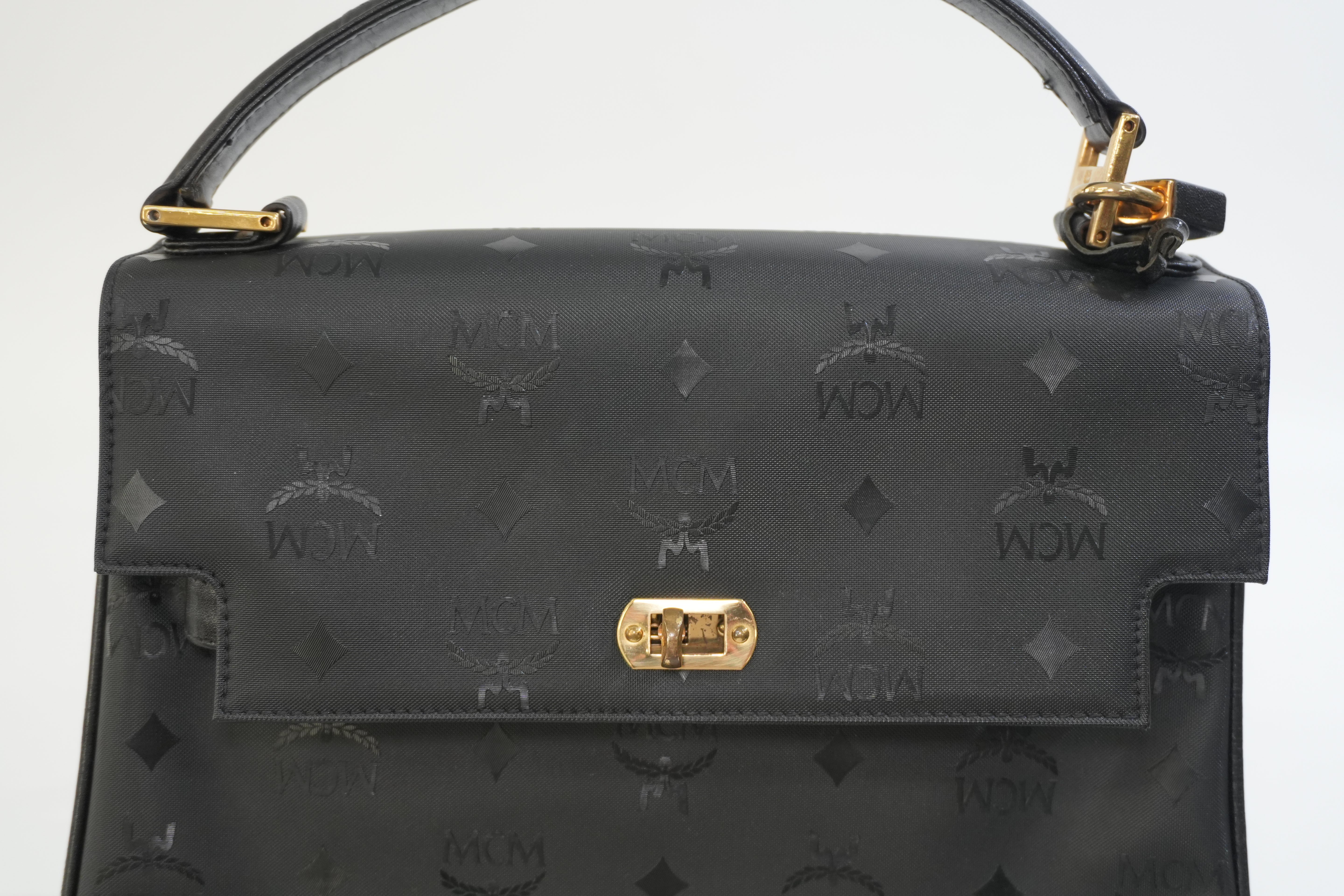 Pre-owned MCM Top Handle Handbag Black
