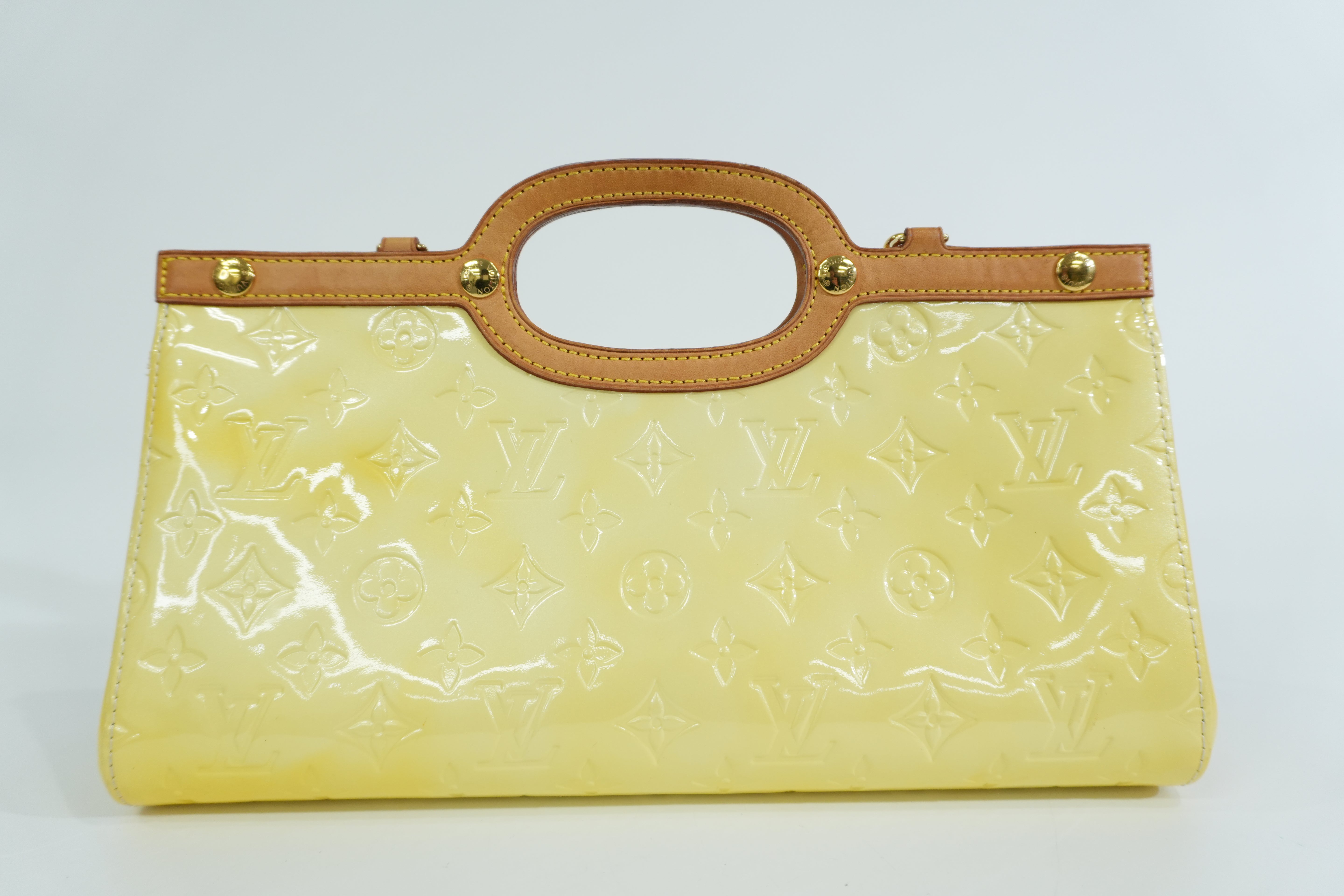 Pre-owned Louis Vuitton Vernis Roxbury Shoulder Bag Yellow