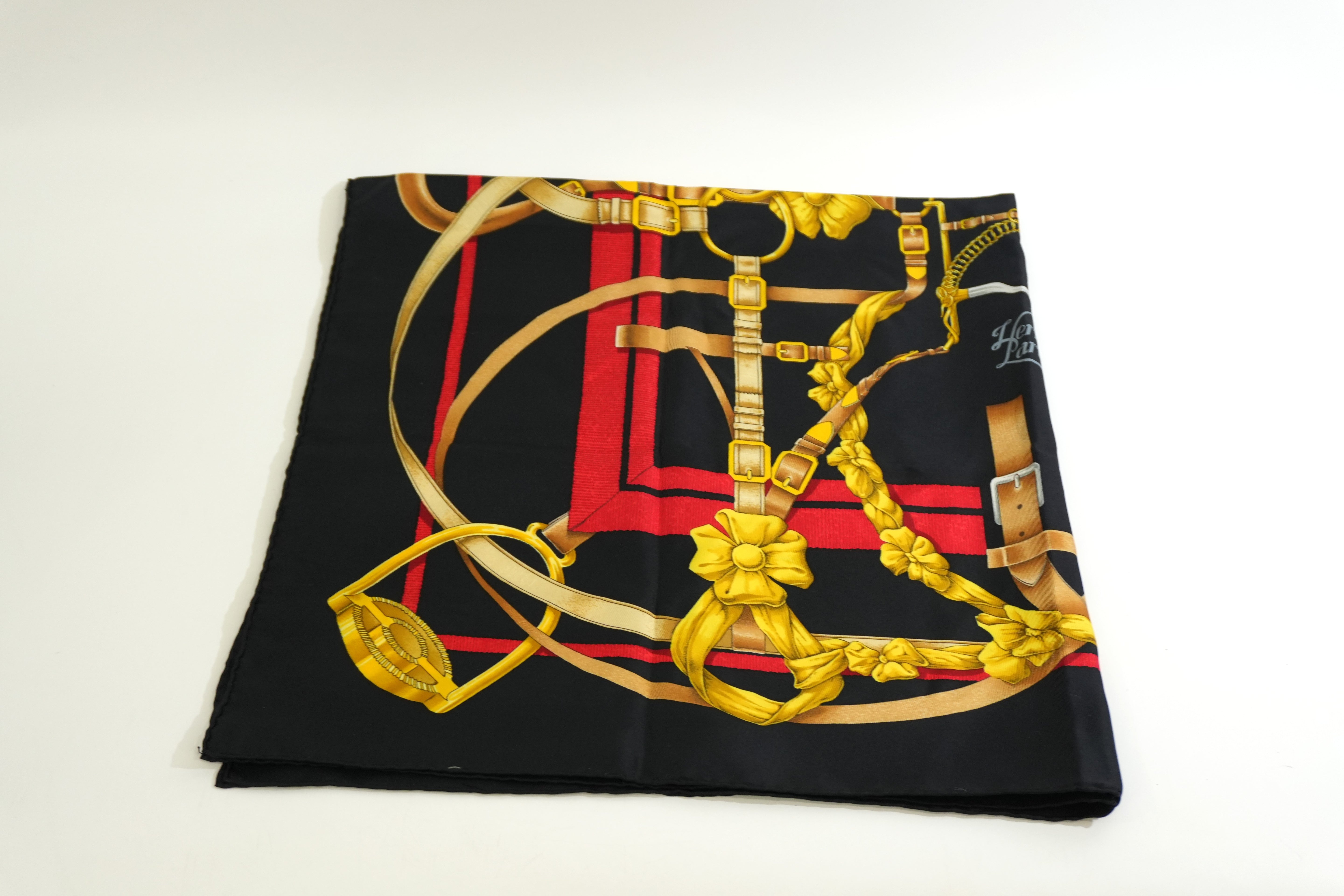 Pre-owned Hermes Scarf Black